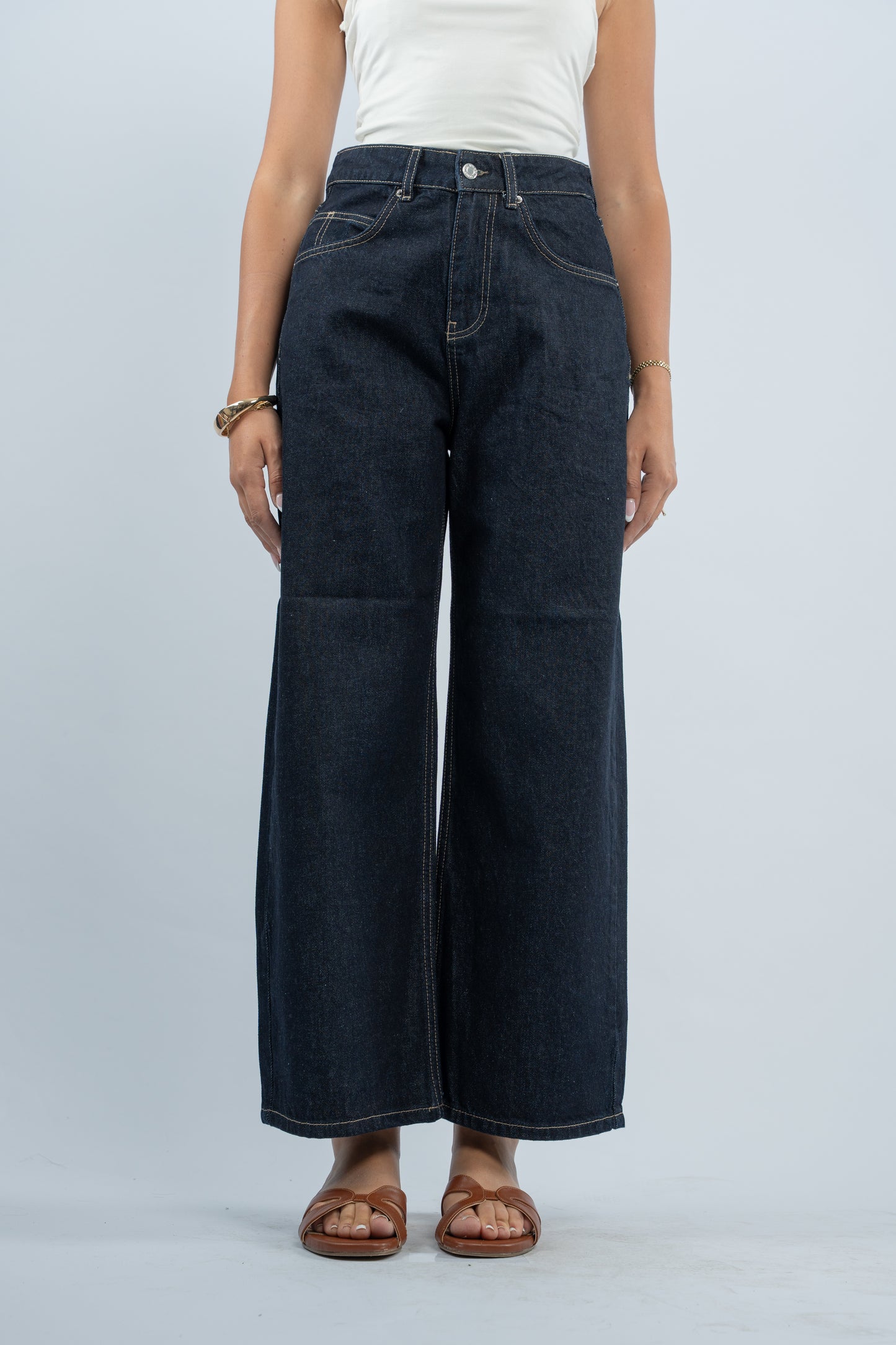 Indigo low rise jeans