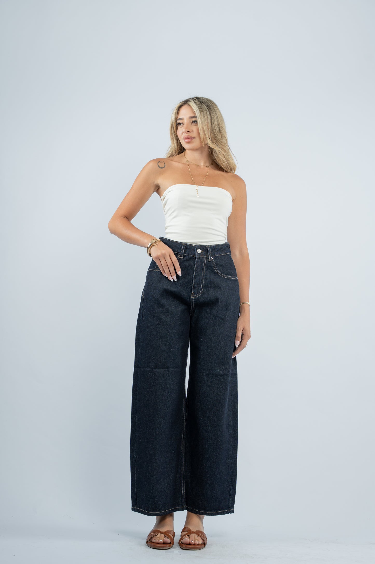 Indigo low rise jeans