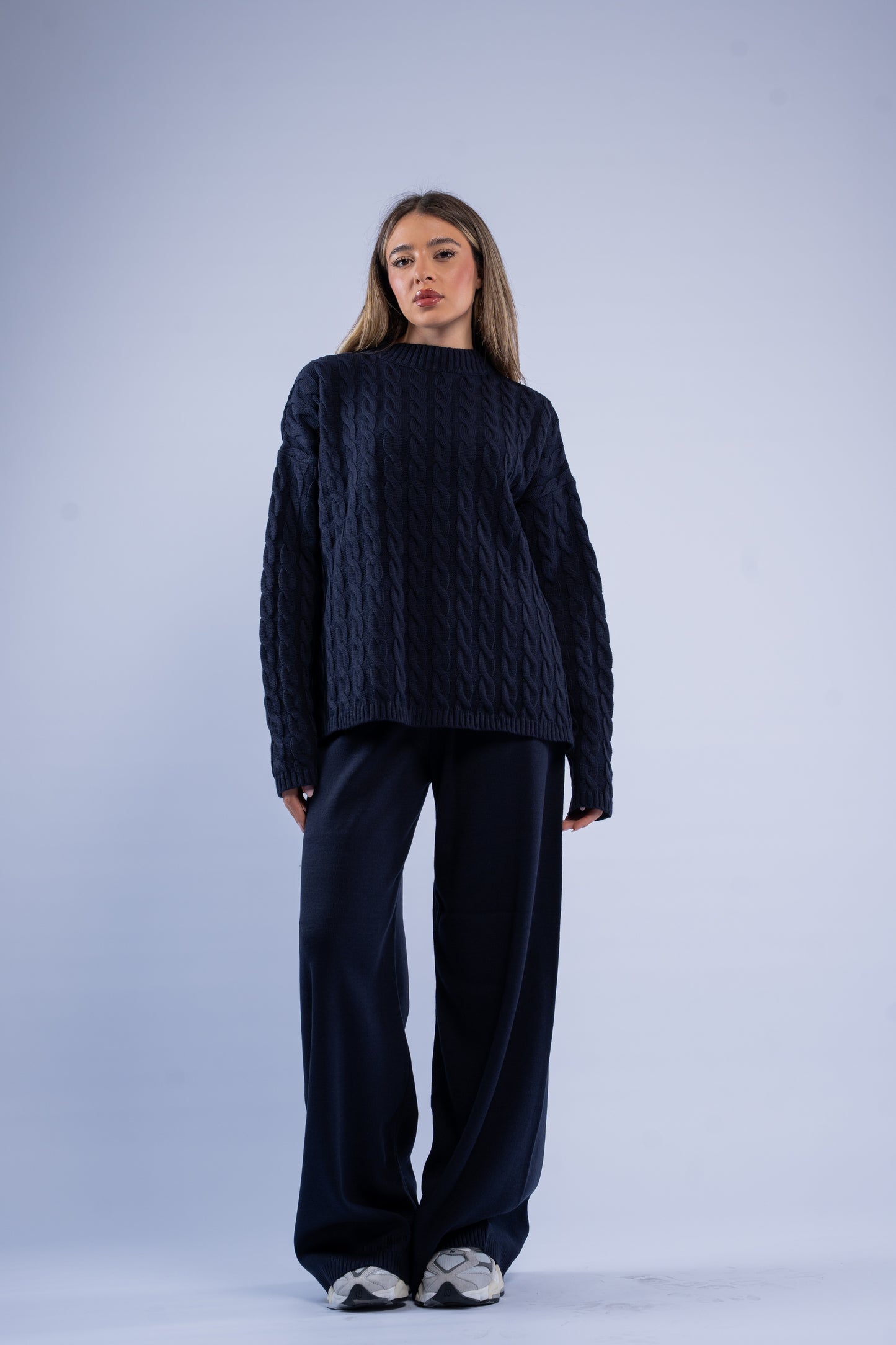 Oversized braided wool set