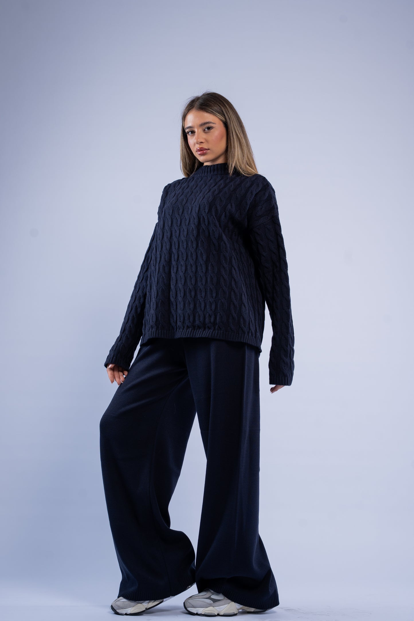 Oversized braided wool set
