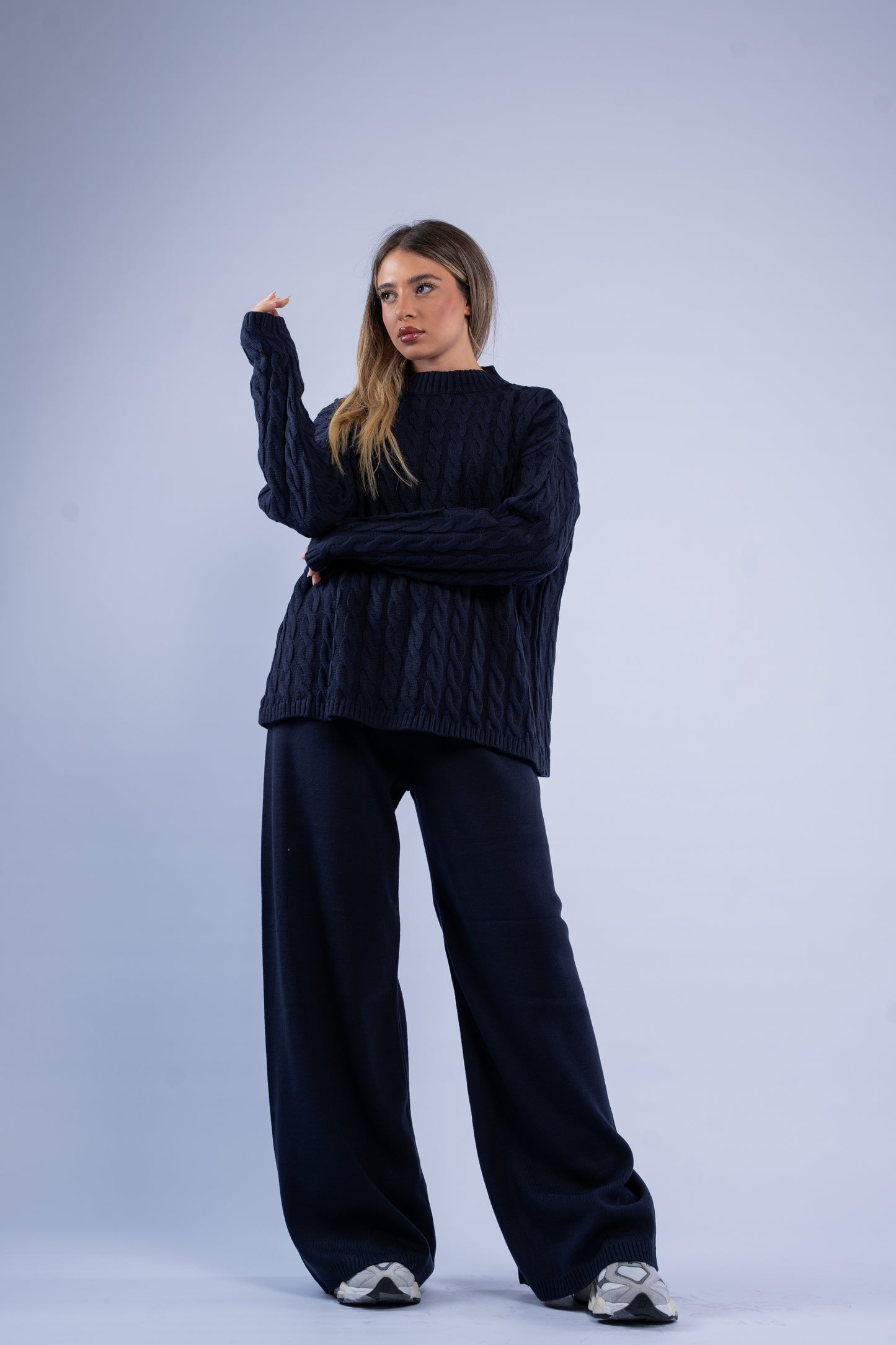 Oversized braided wool set