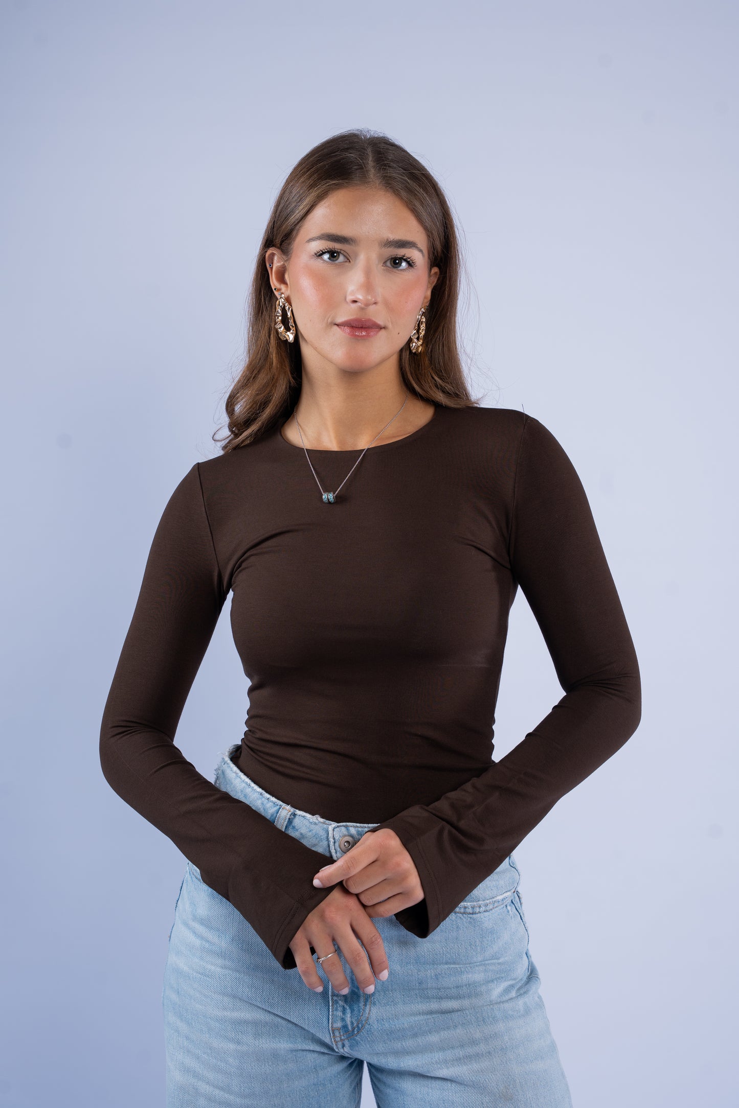 Flared sleeve basic top