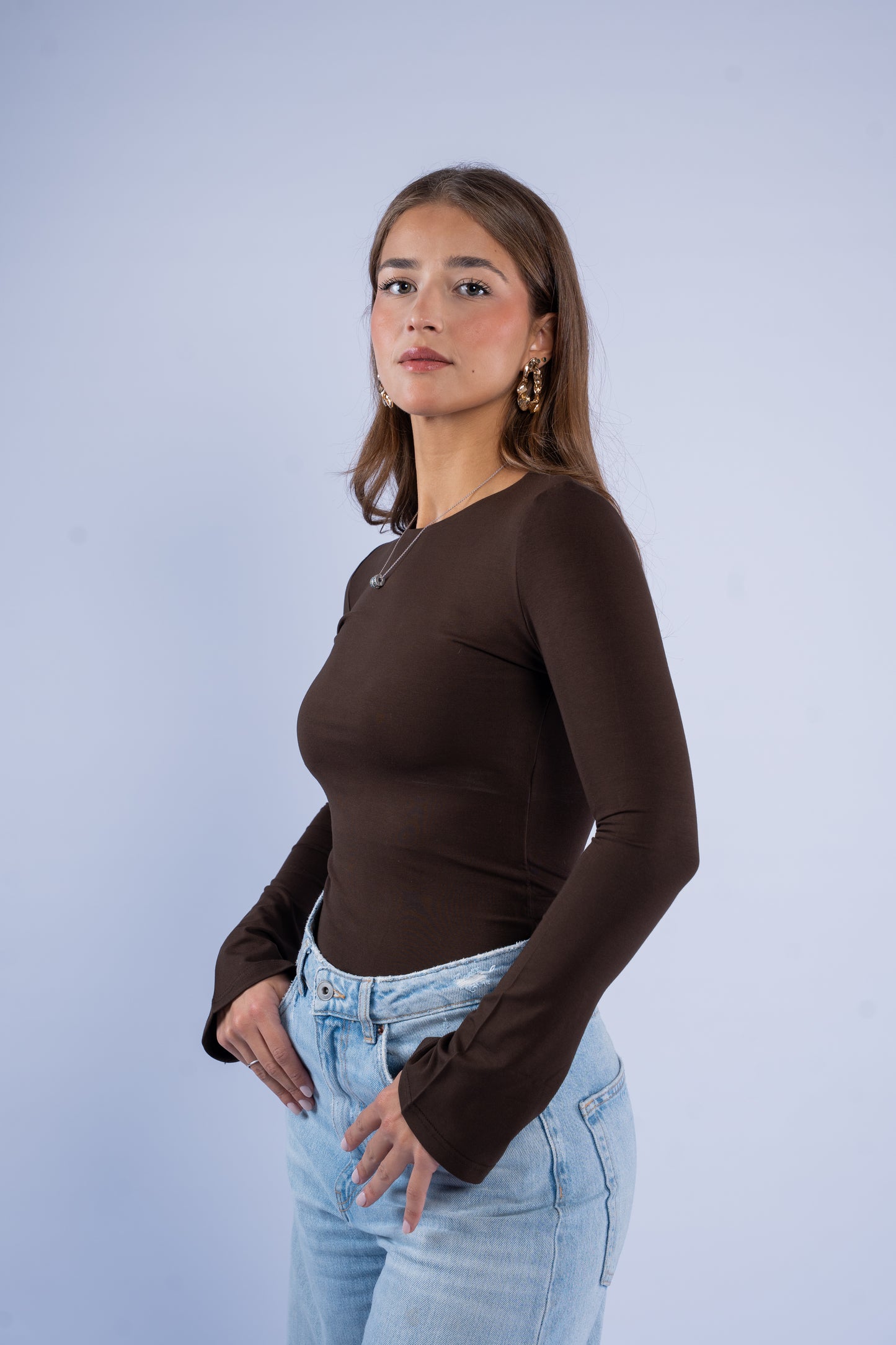 Flared sleeve basic top