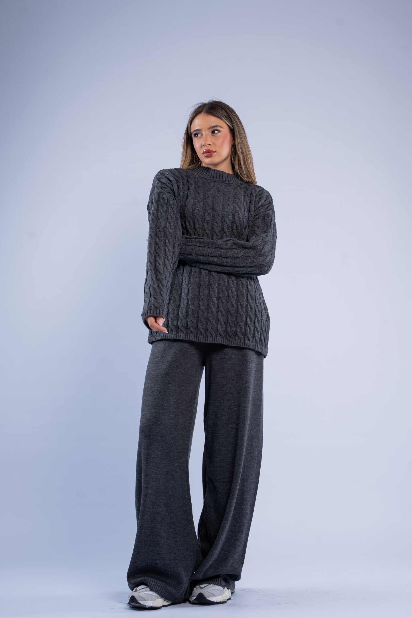 Oversized braided wool set
