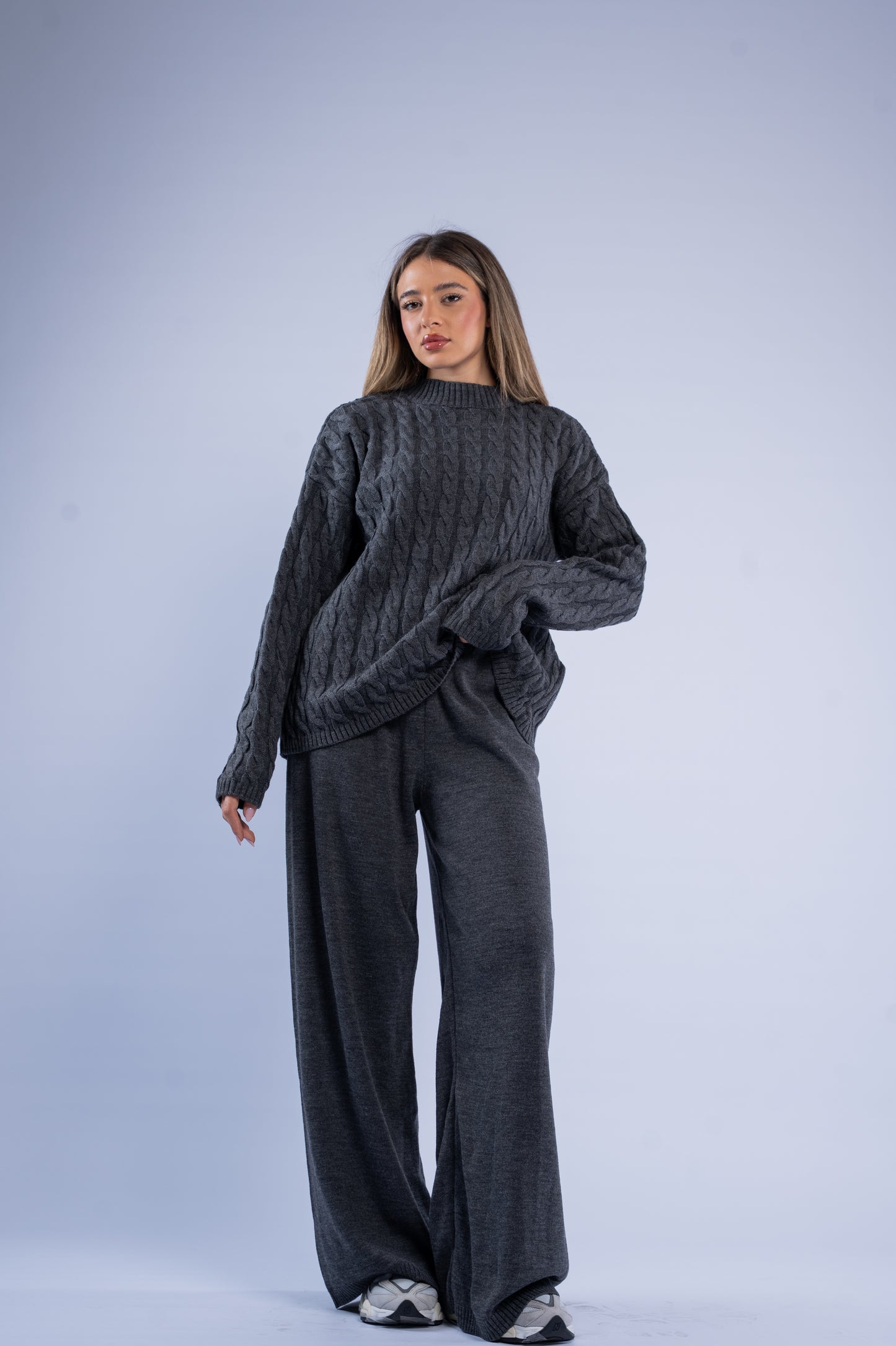 Oversized braided wool set