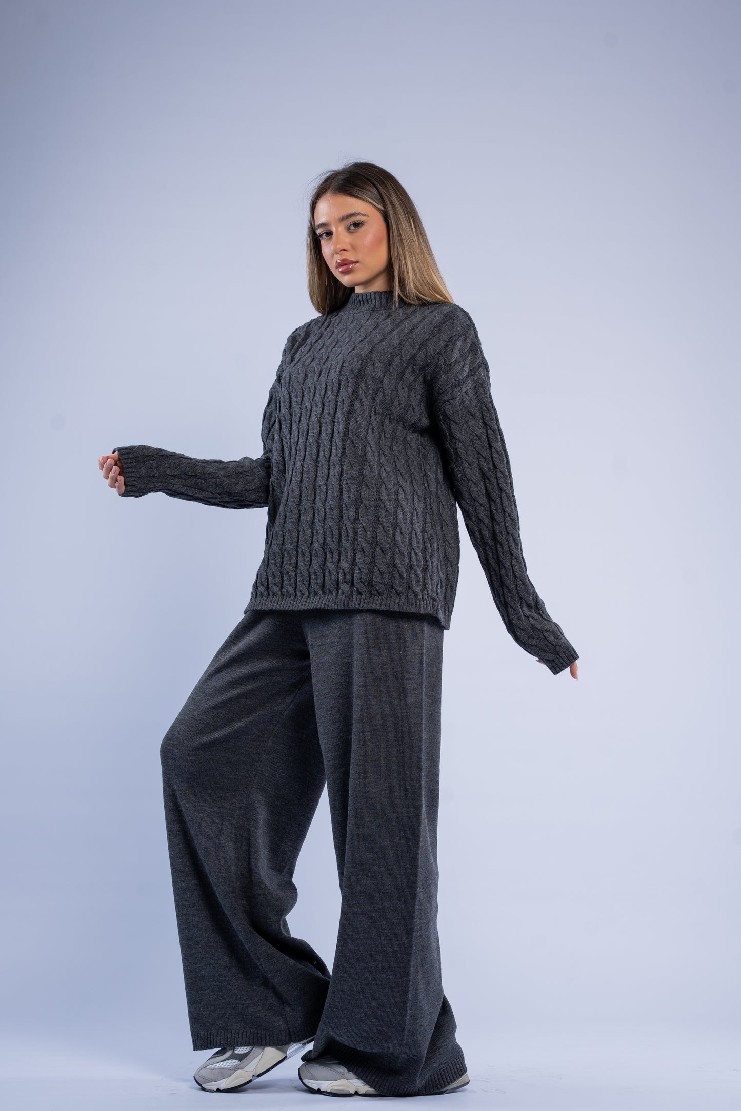 Oversized braided wool set