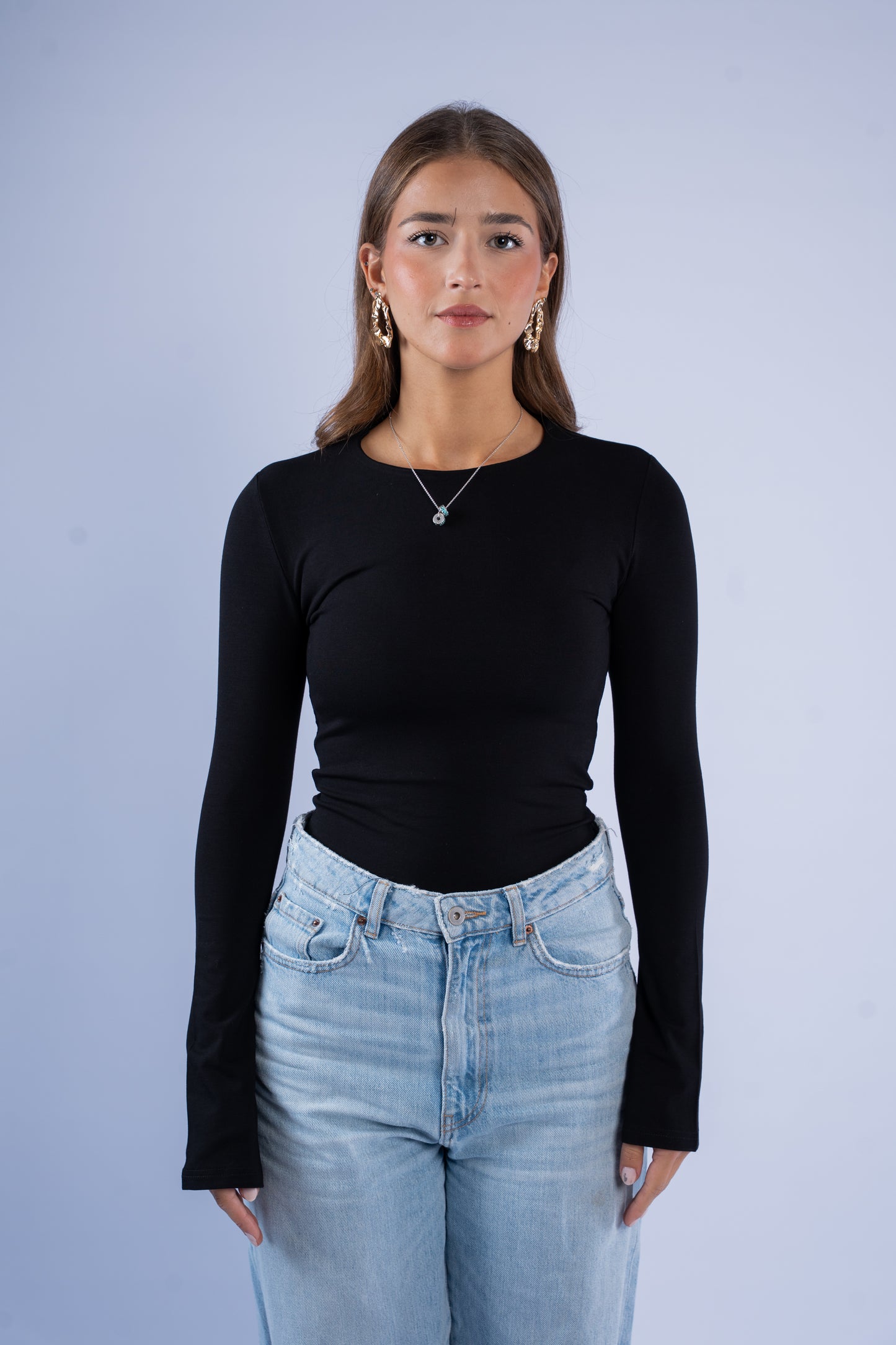 Flared sleeve basic top