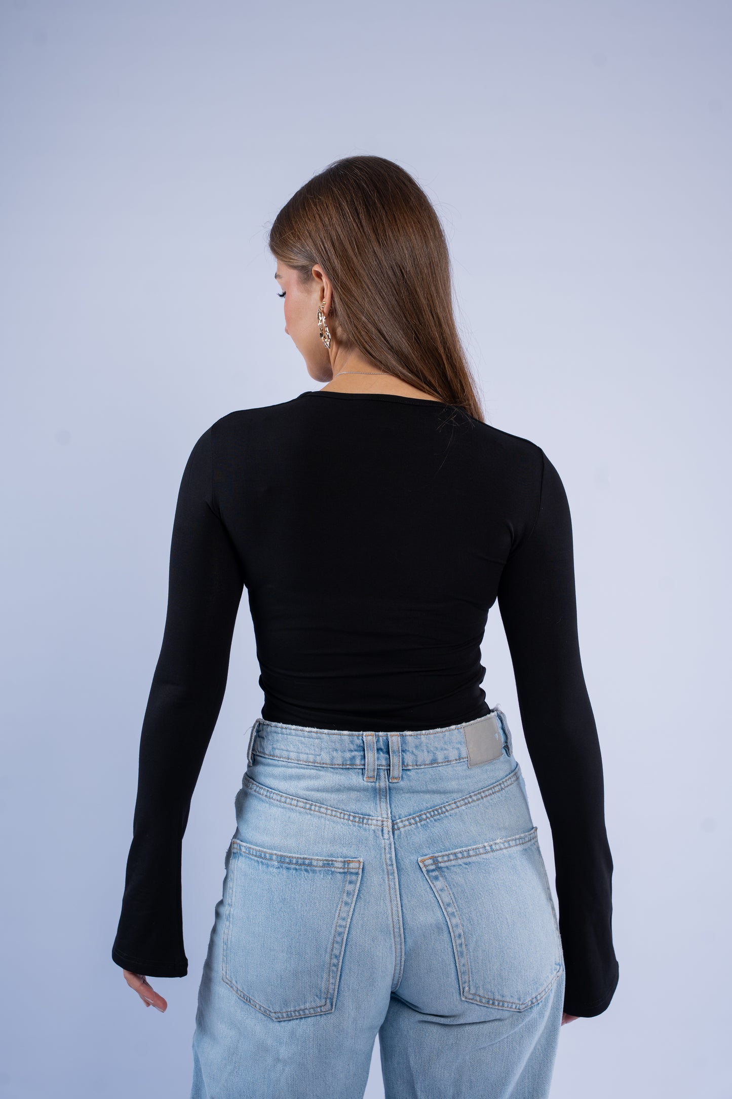 Flared sleeve basic top