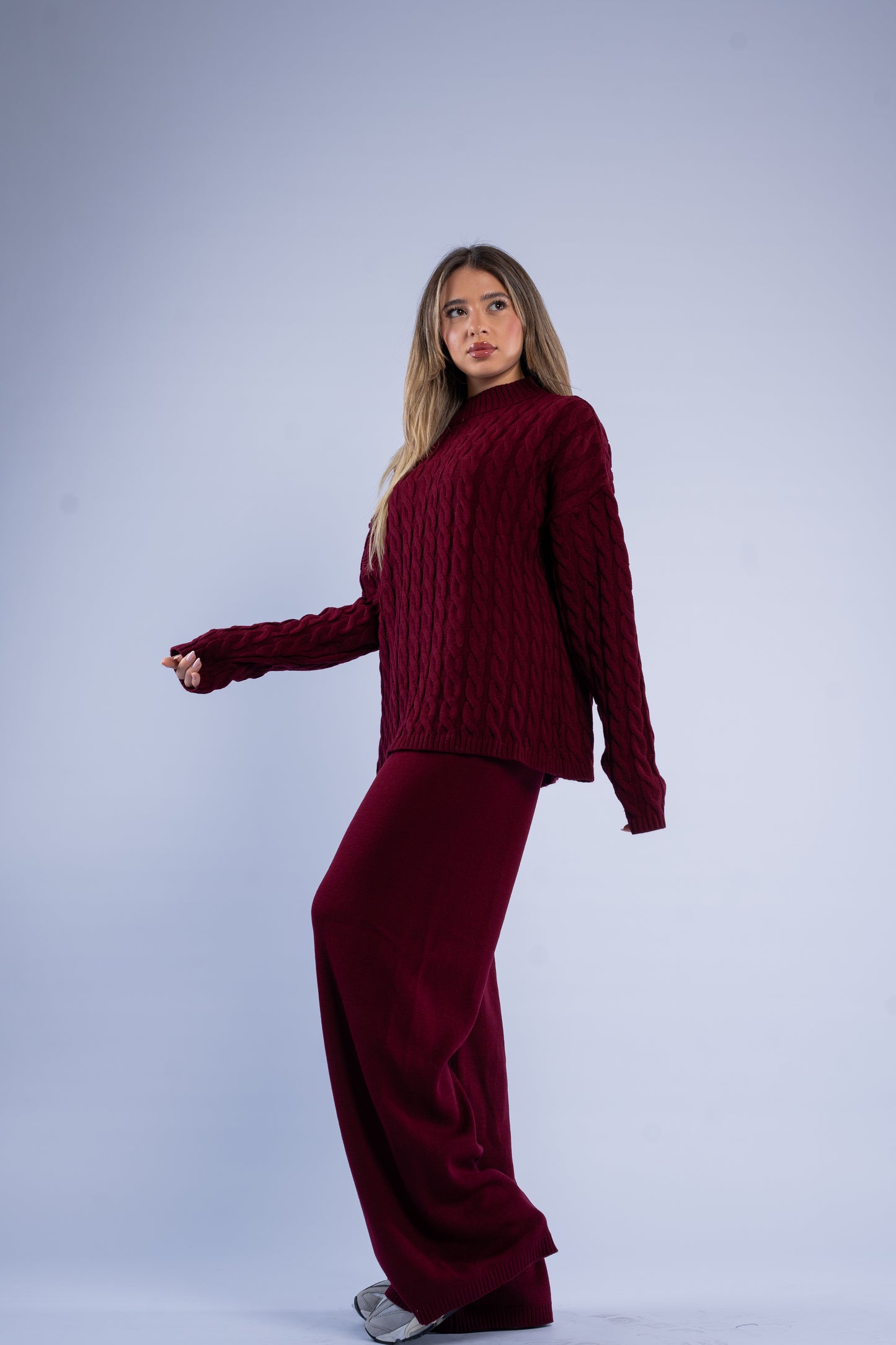 Oversized braided wool set