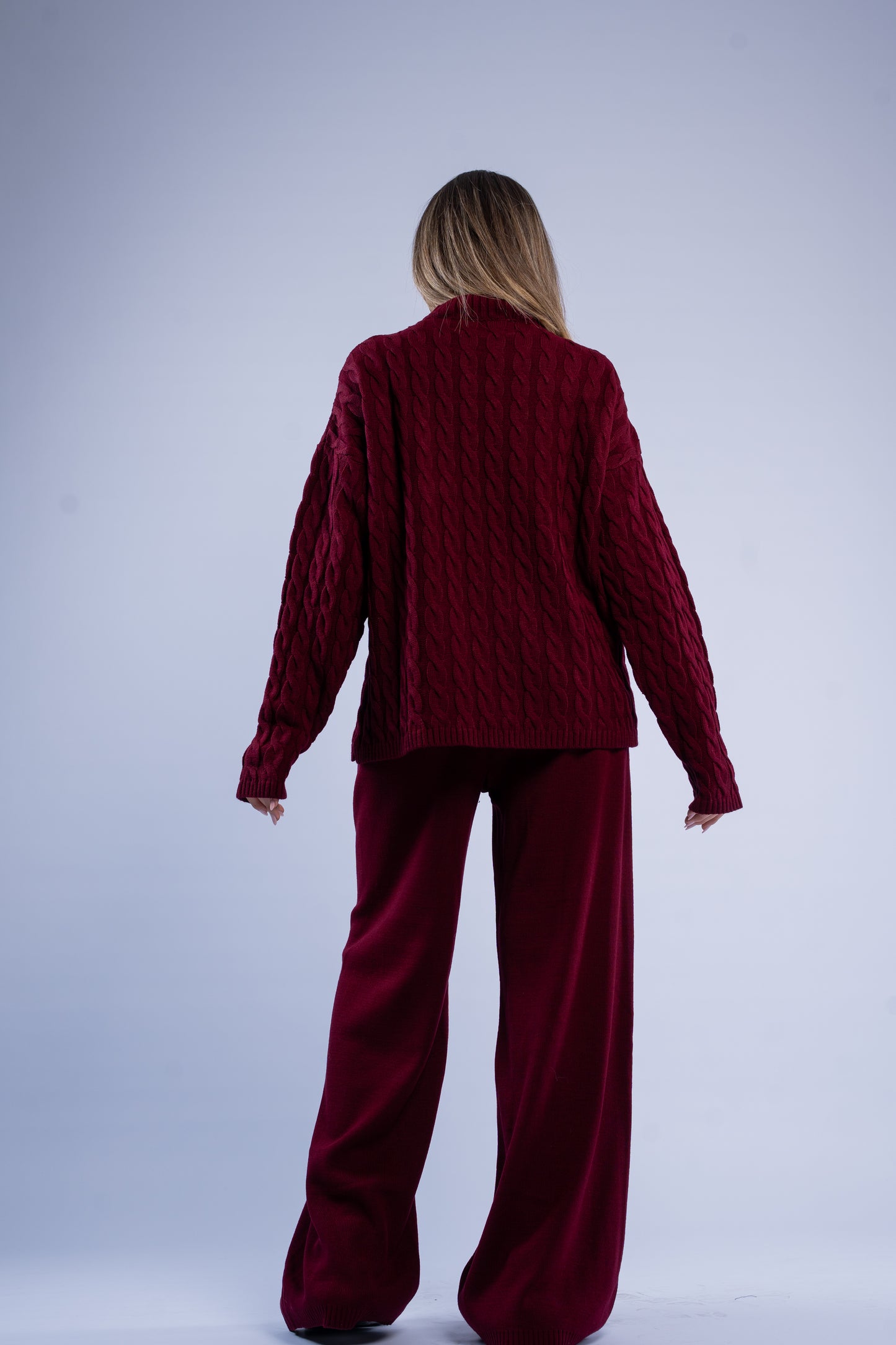 Oversized braided wool set