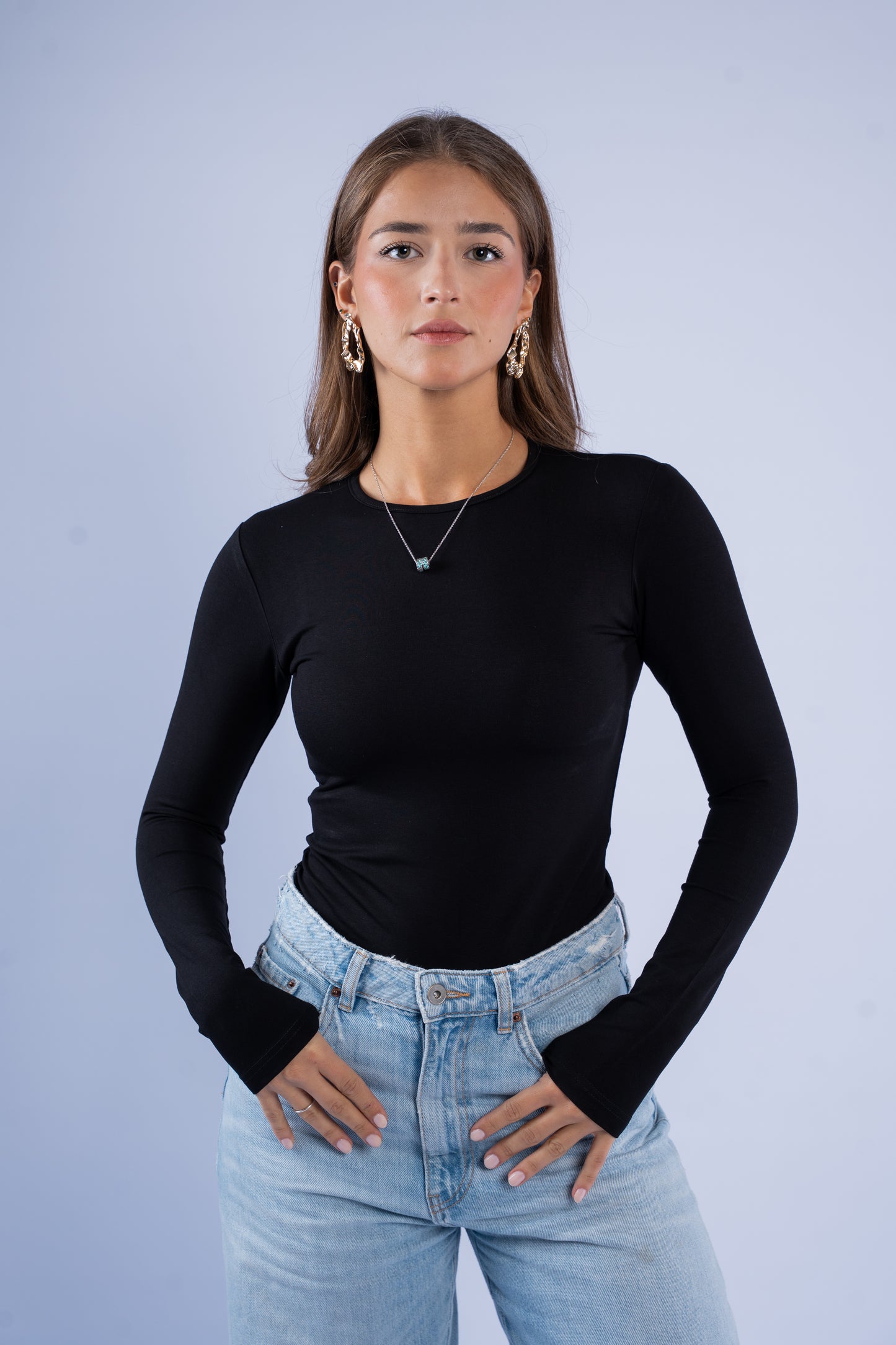 Round neck basic top