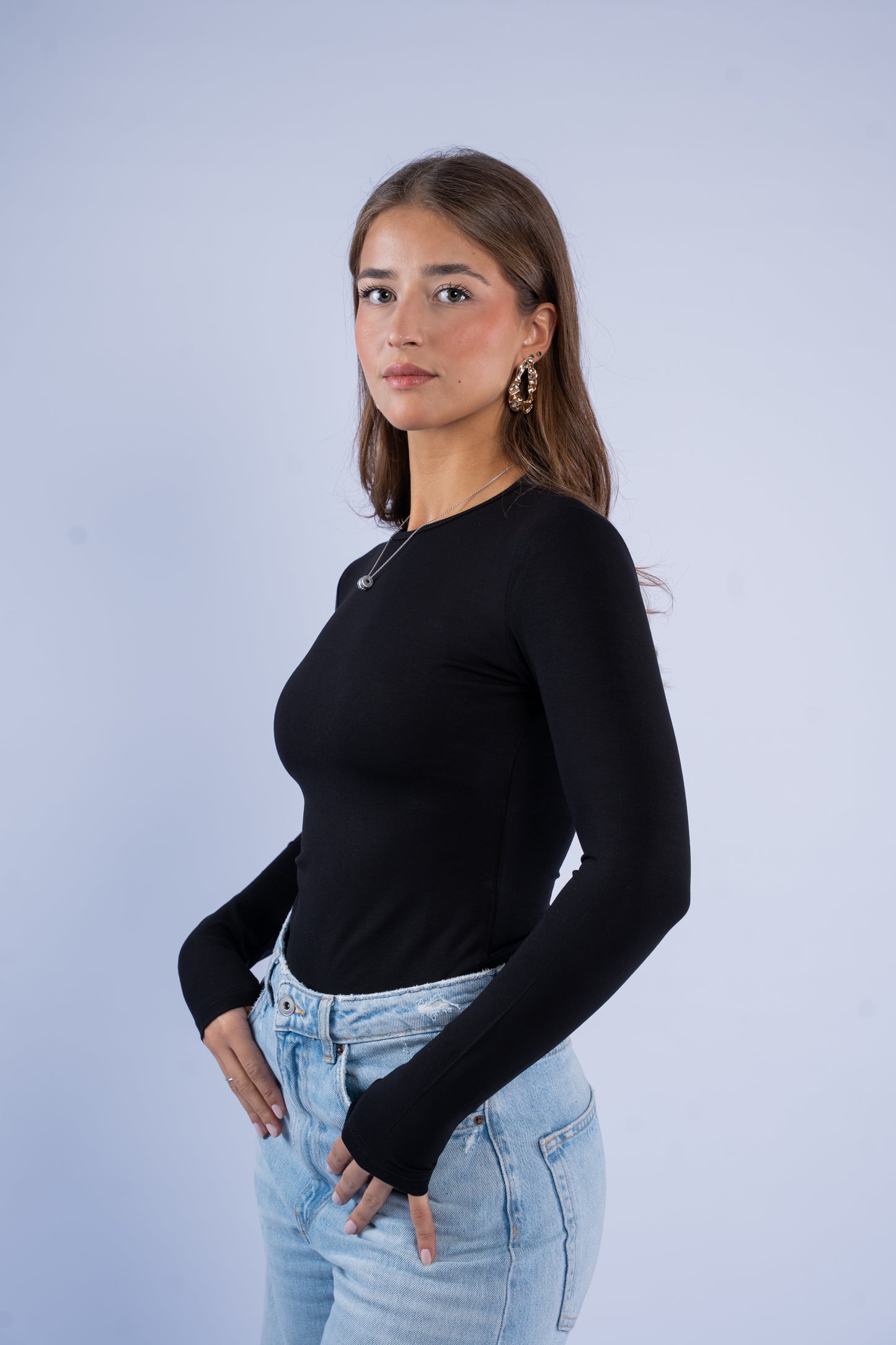 Round neck basic top