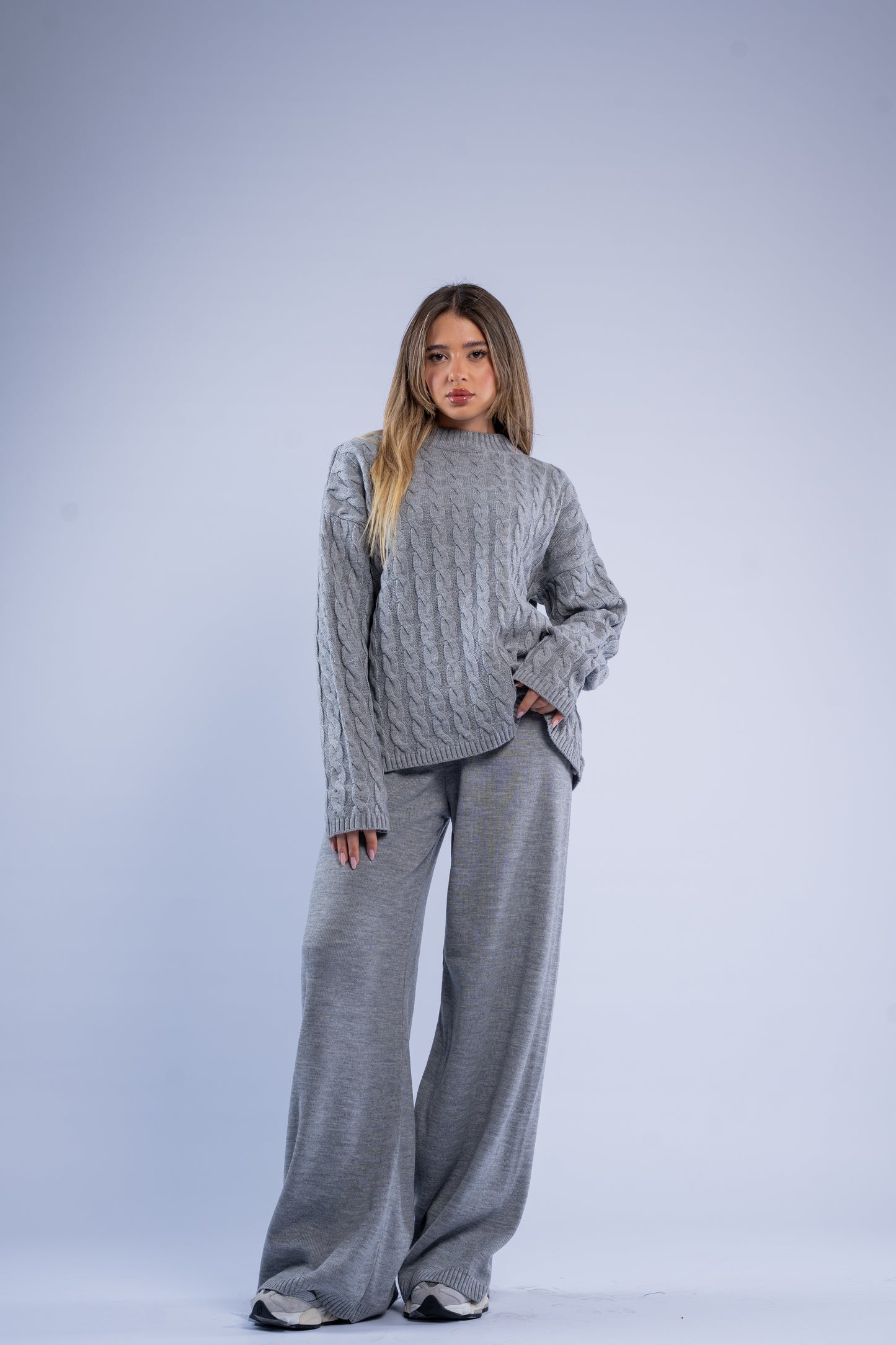 Oversized braided wool set