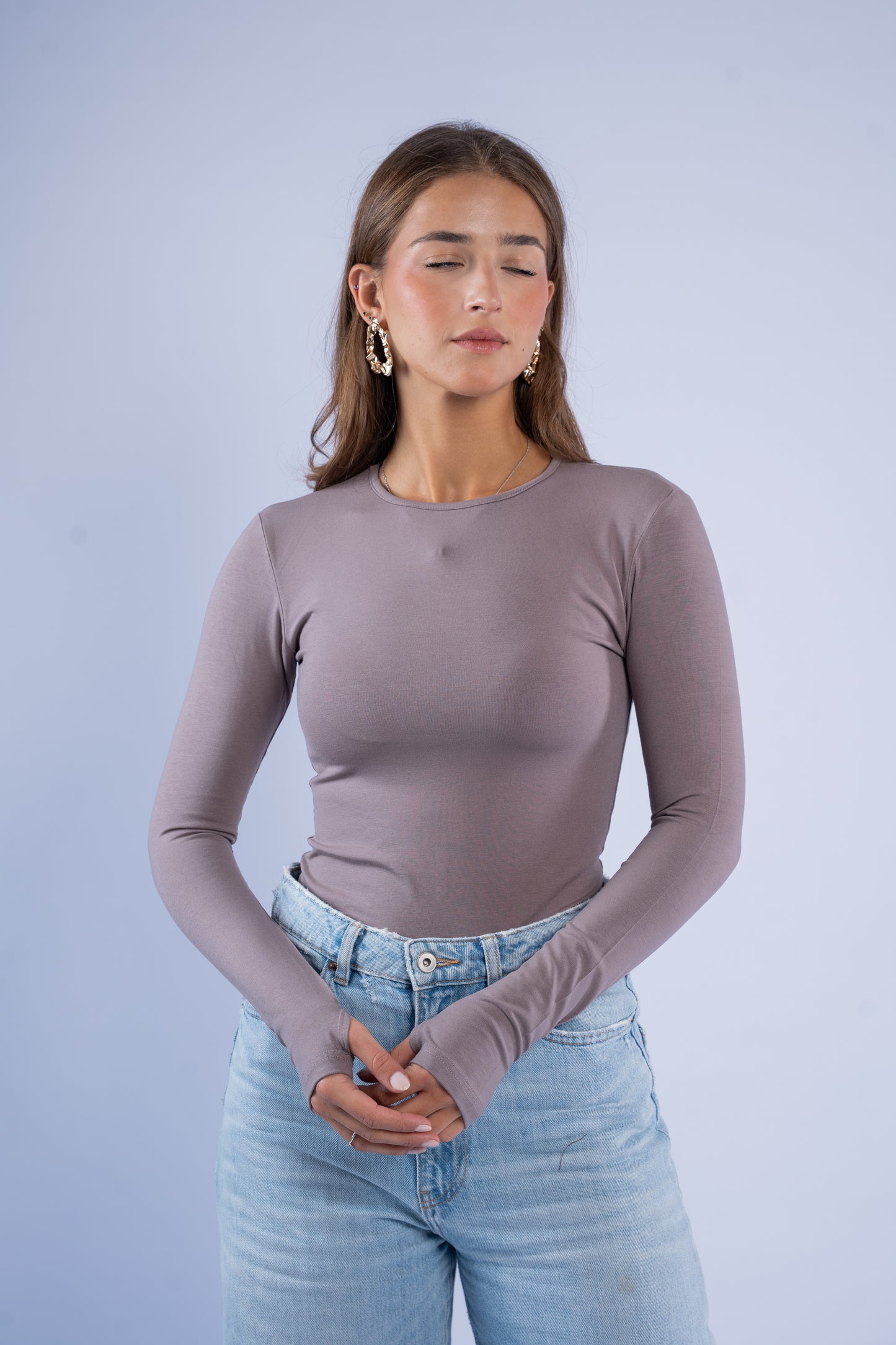 Round neck basic top