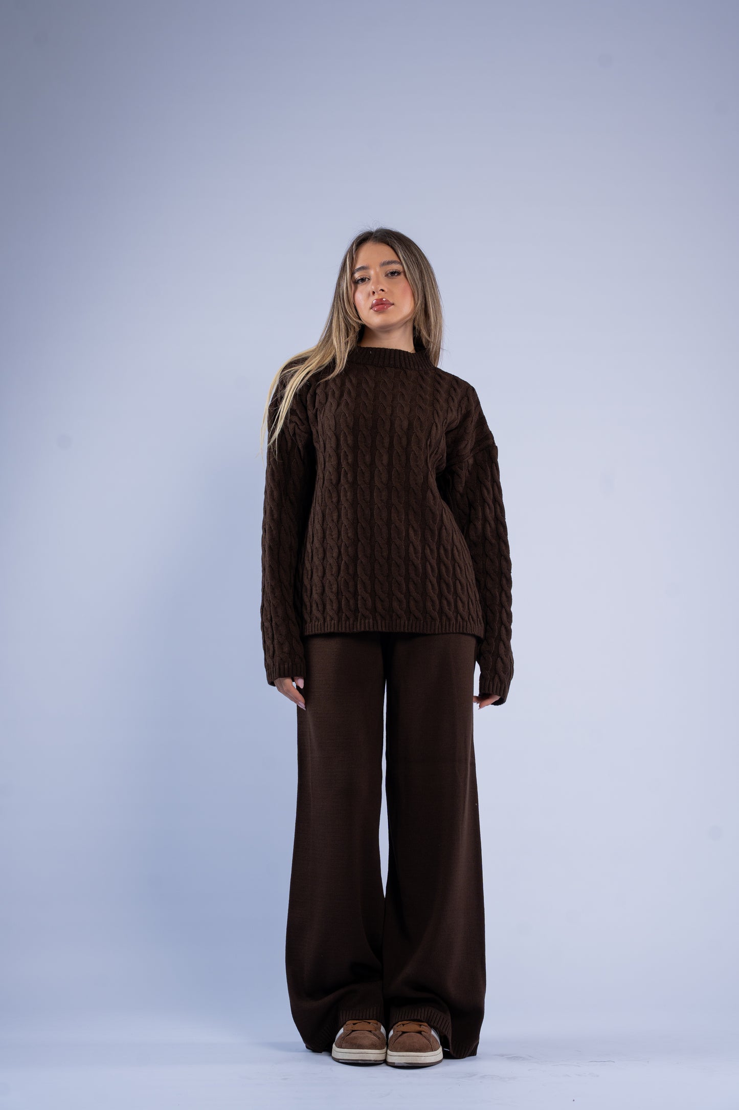 Oversized braided wool set