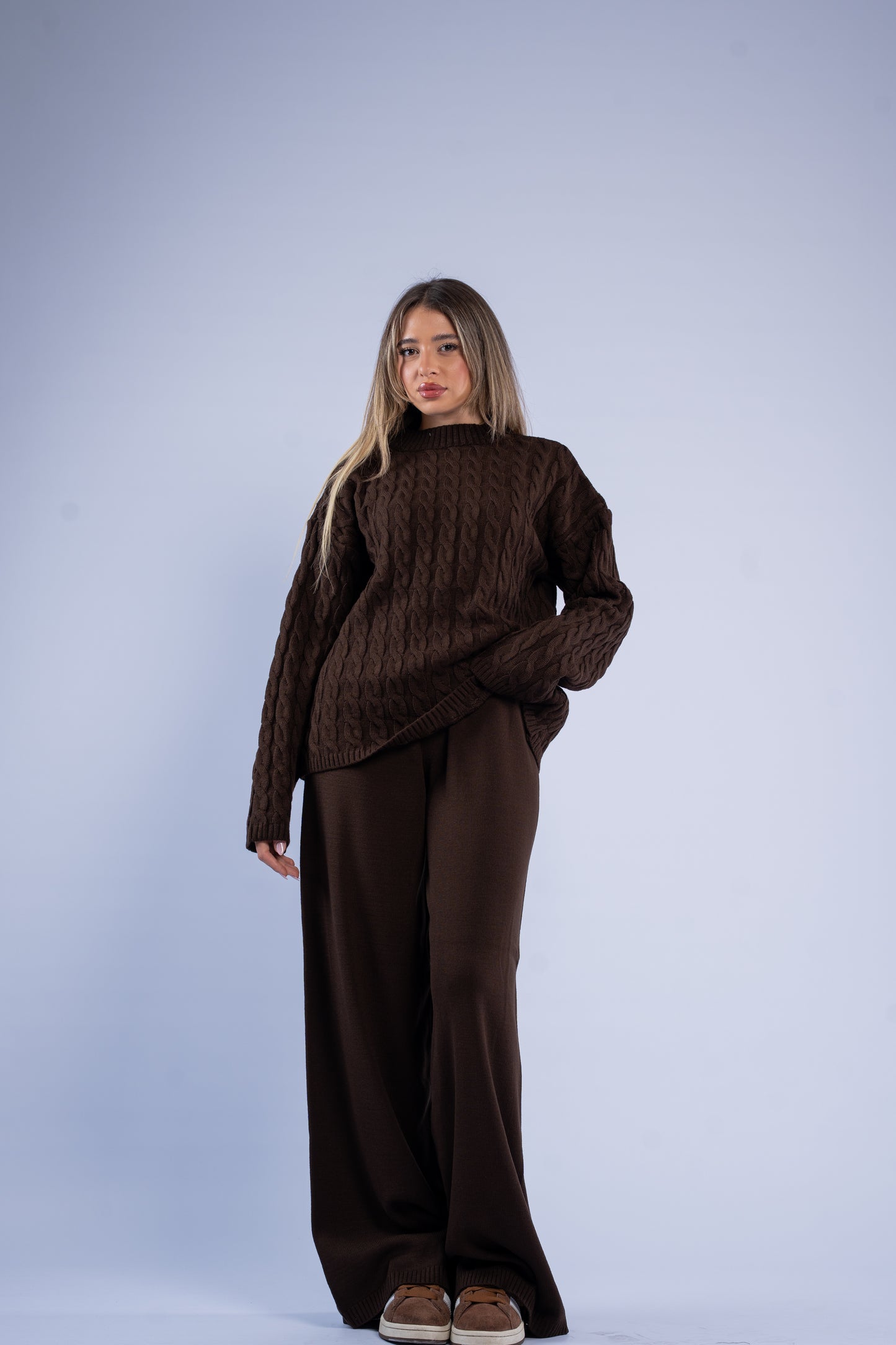 Oversized braided wool set