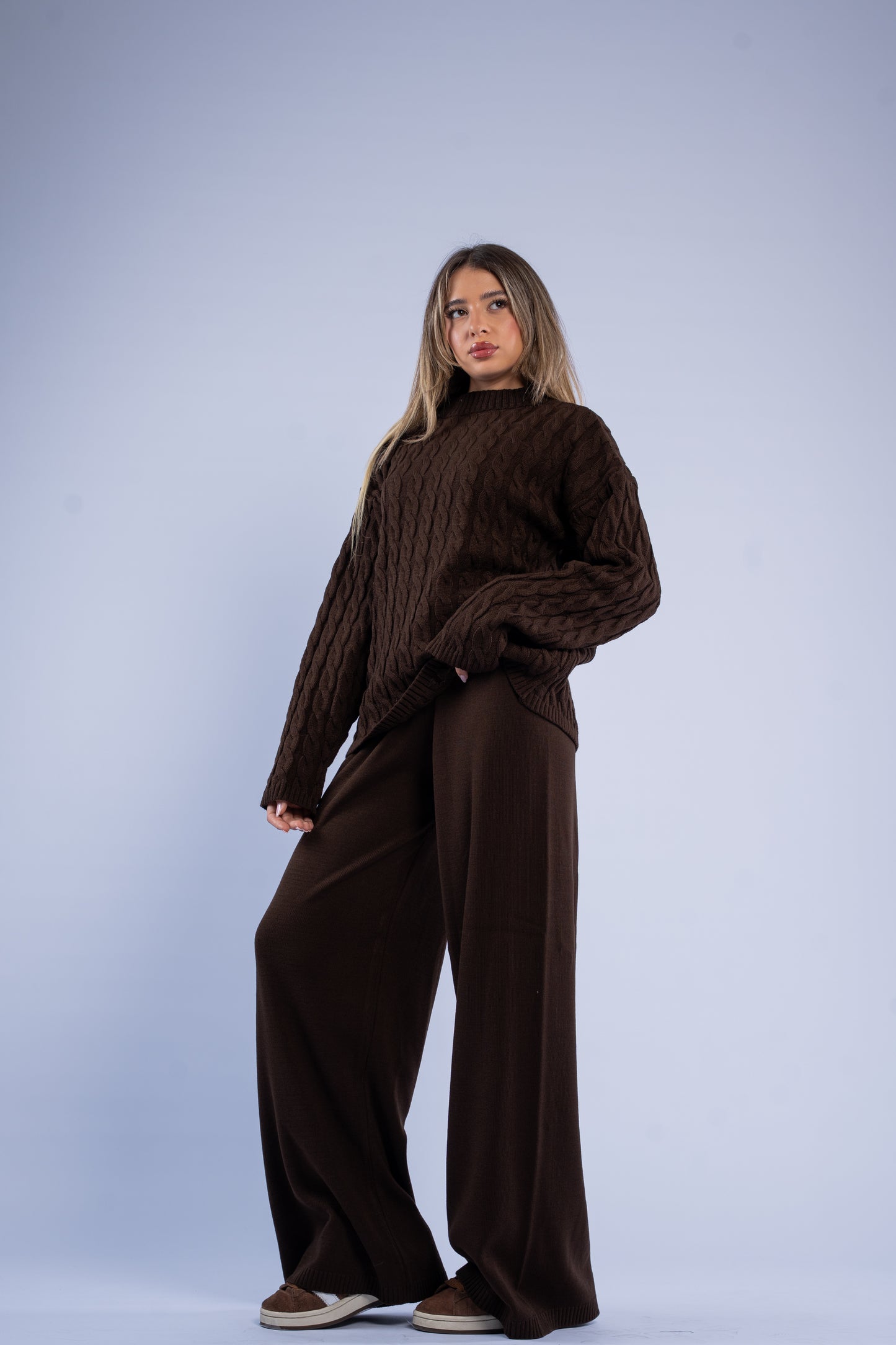 Oversized braided wool set