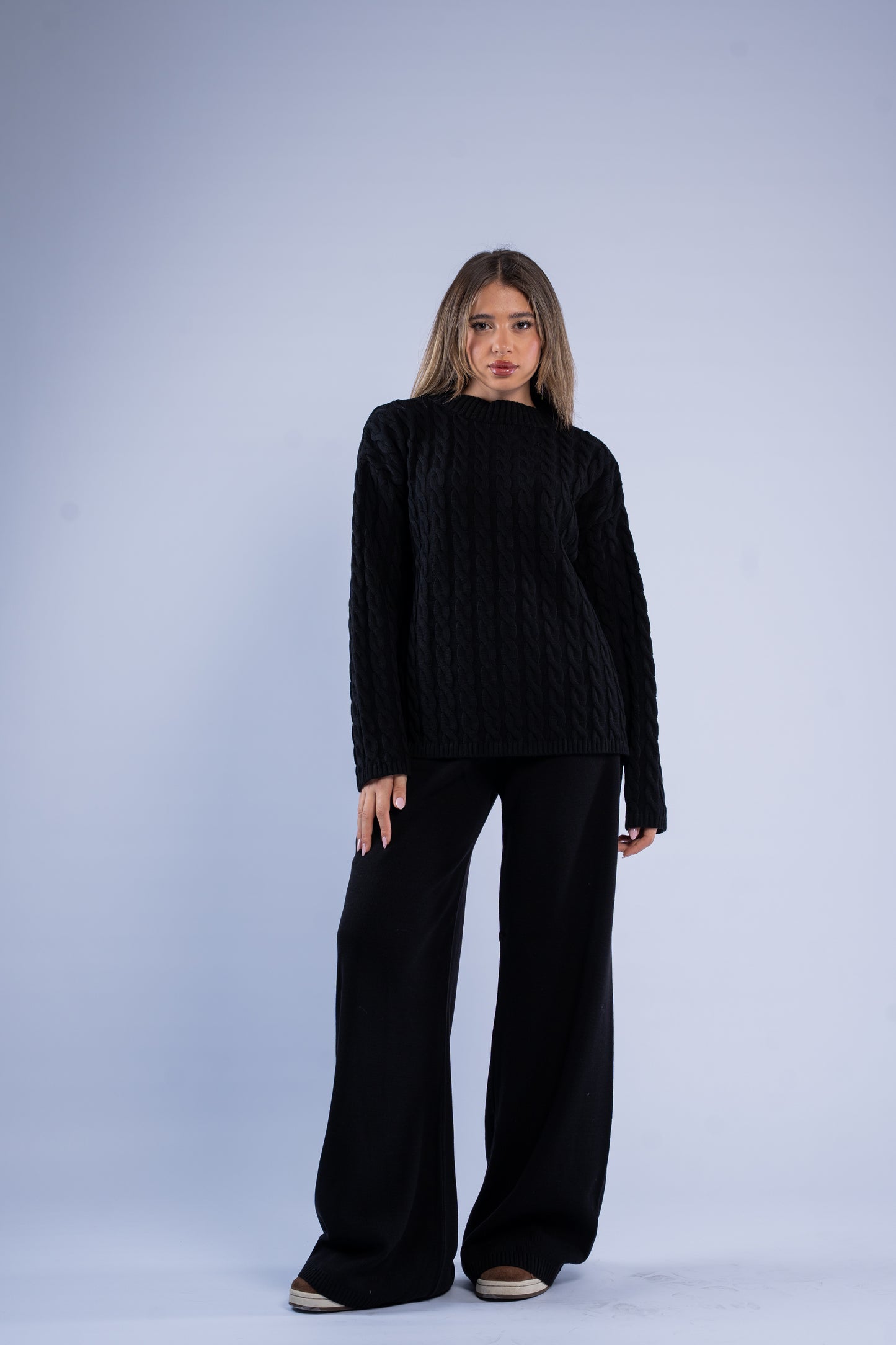 Oversized braided wool set