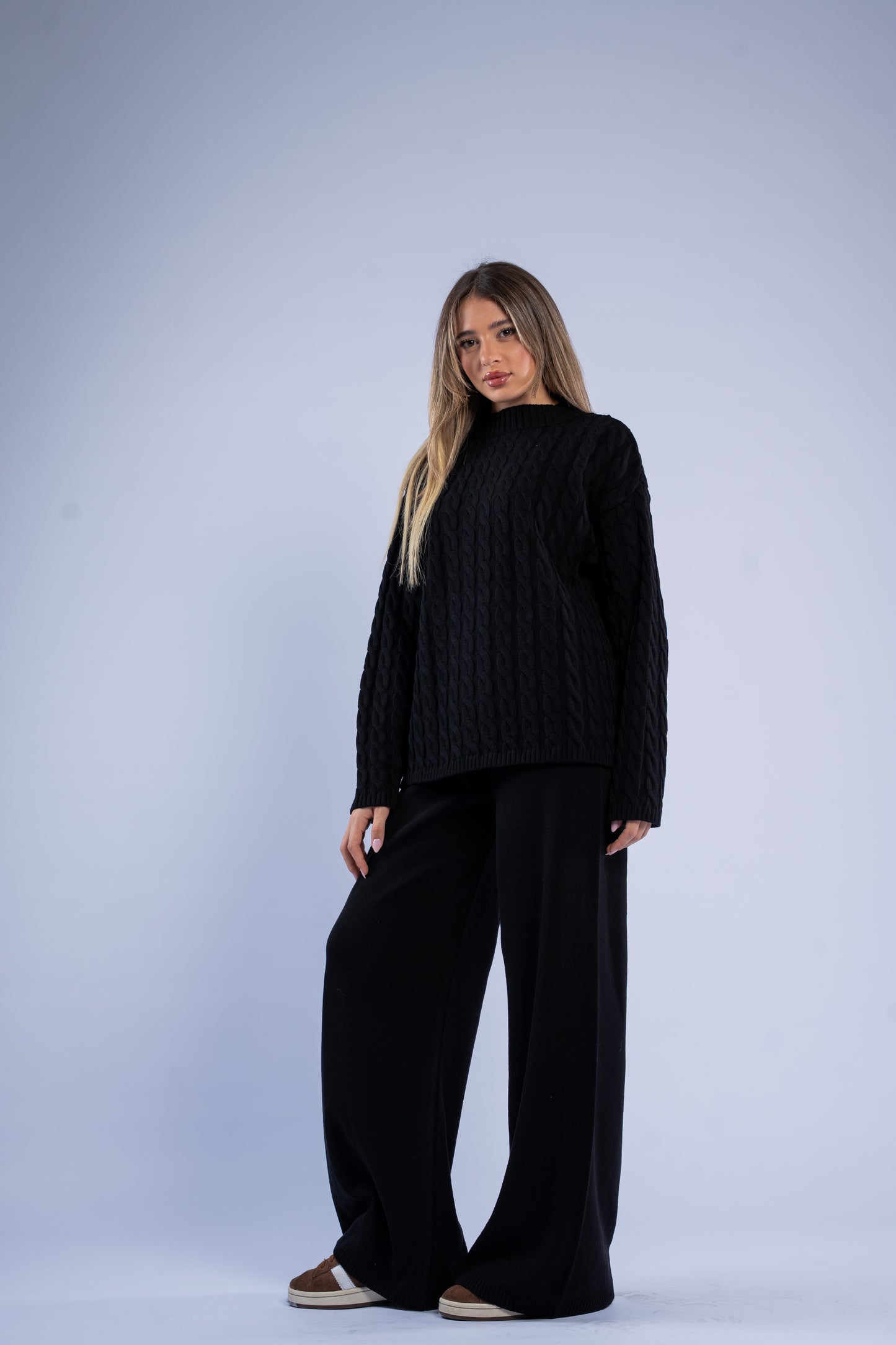 Oversized braided wool set