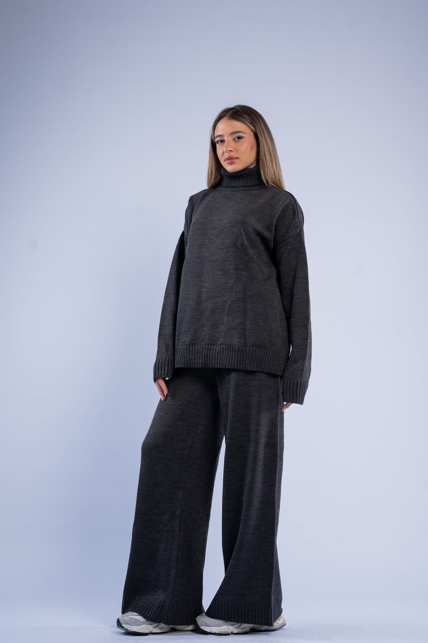 Turtle neck knit set