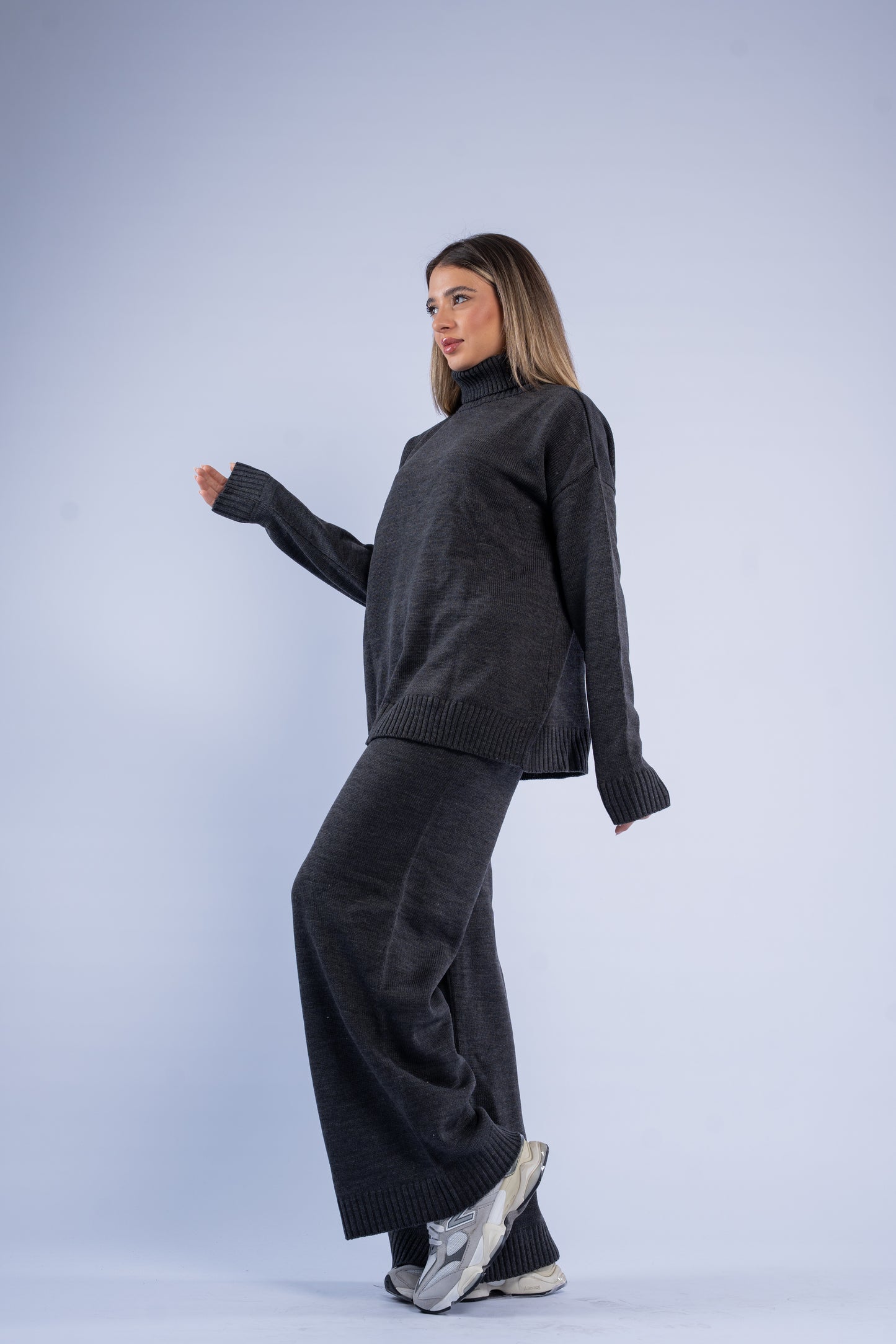 Turtle neck knit set