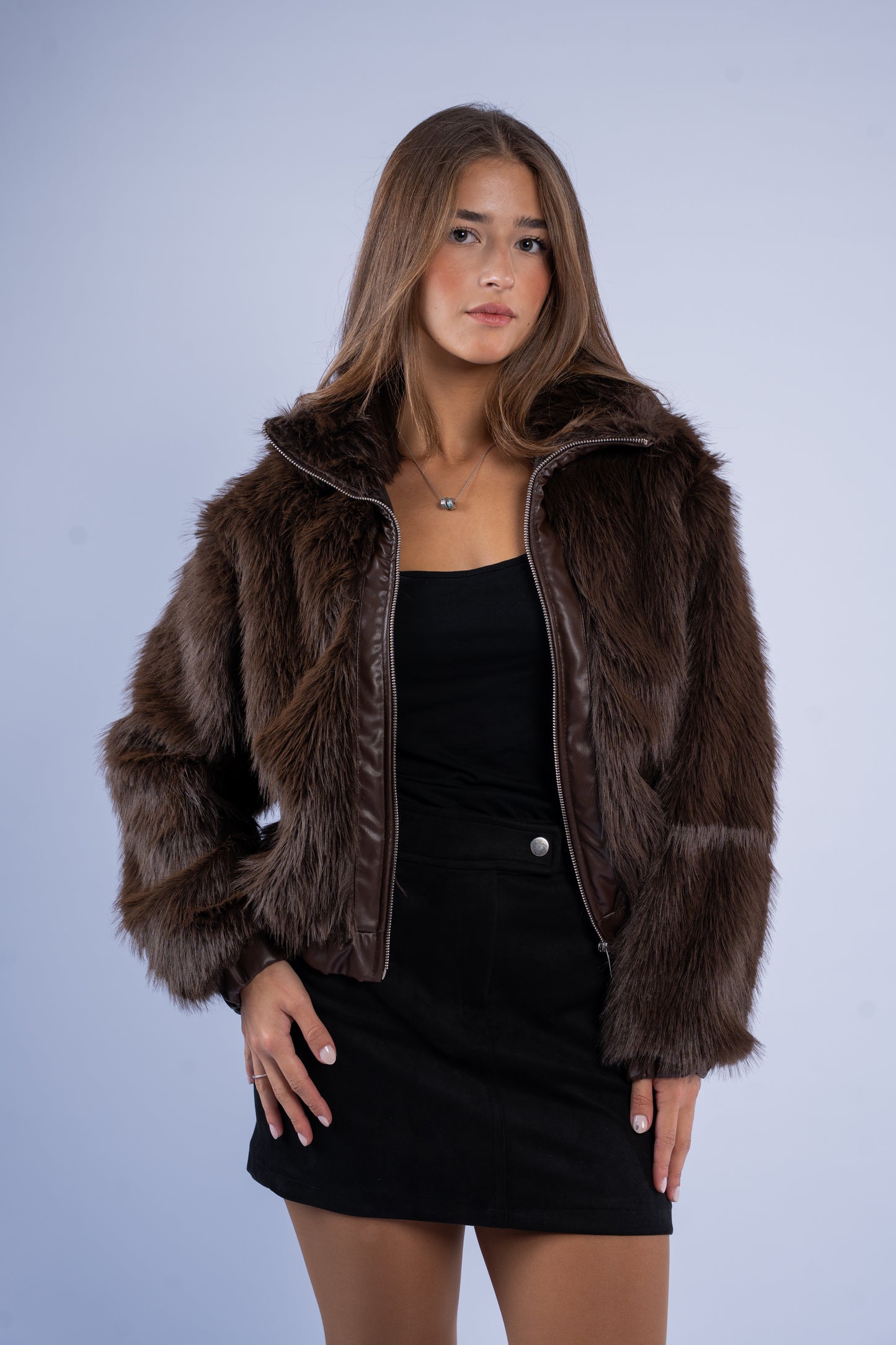 Faux Fur Brown Jacket