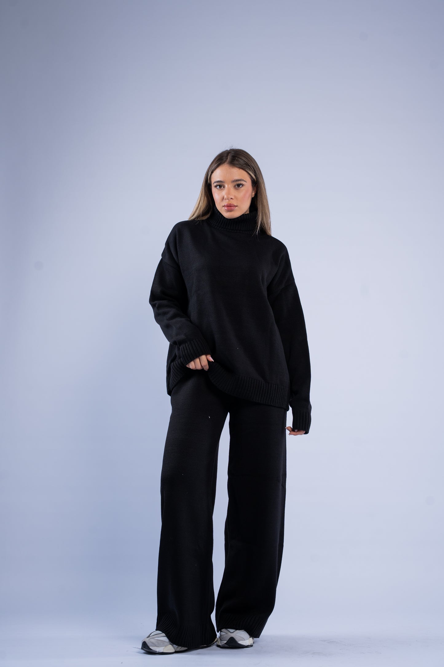 Turtle neck knit set