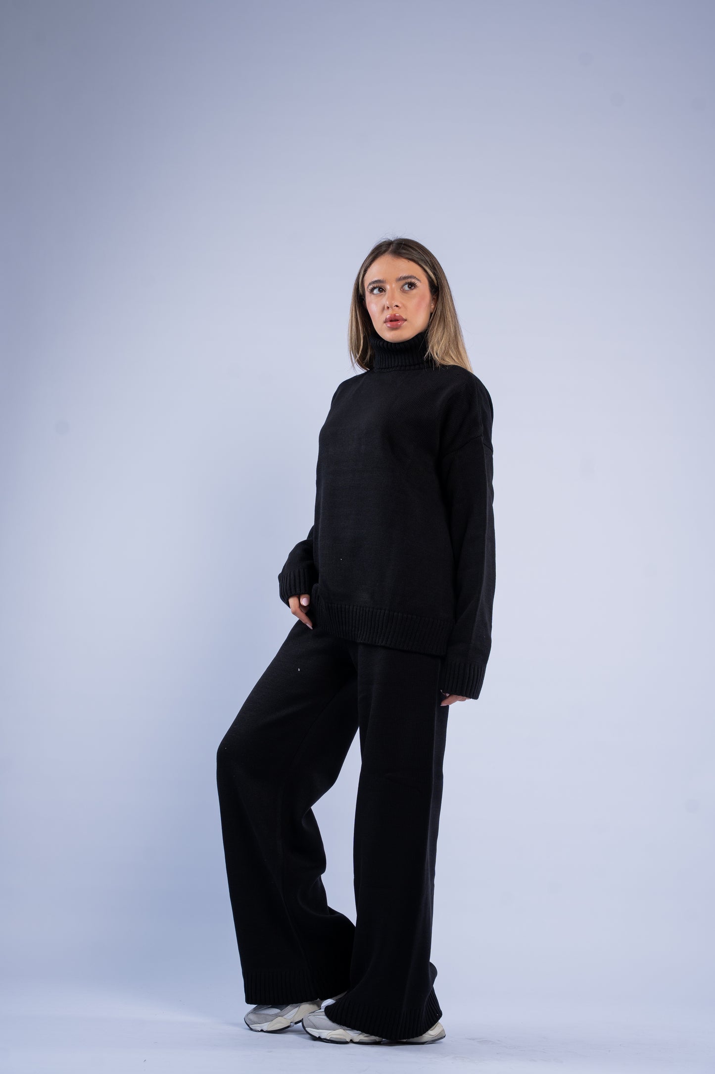 Turtle neck knit set