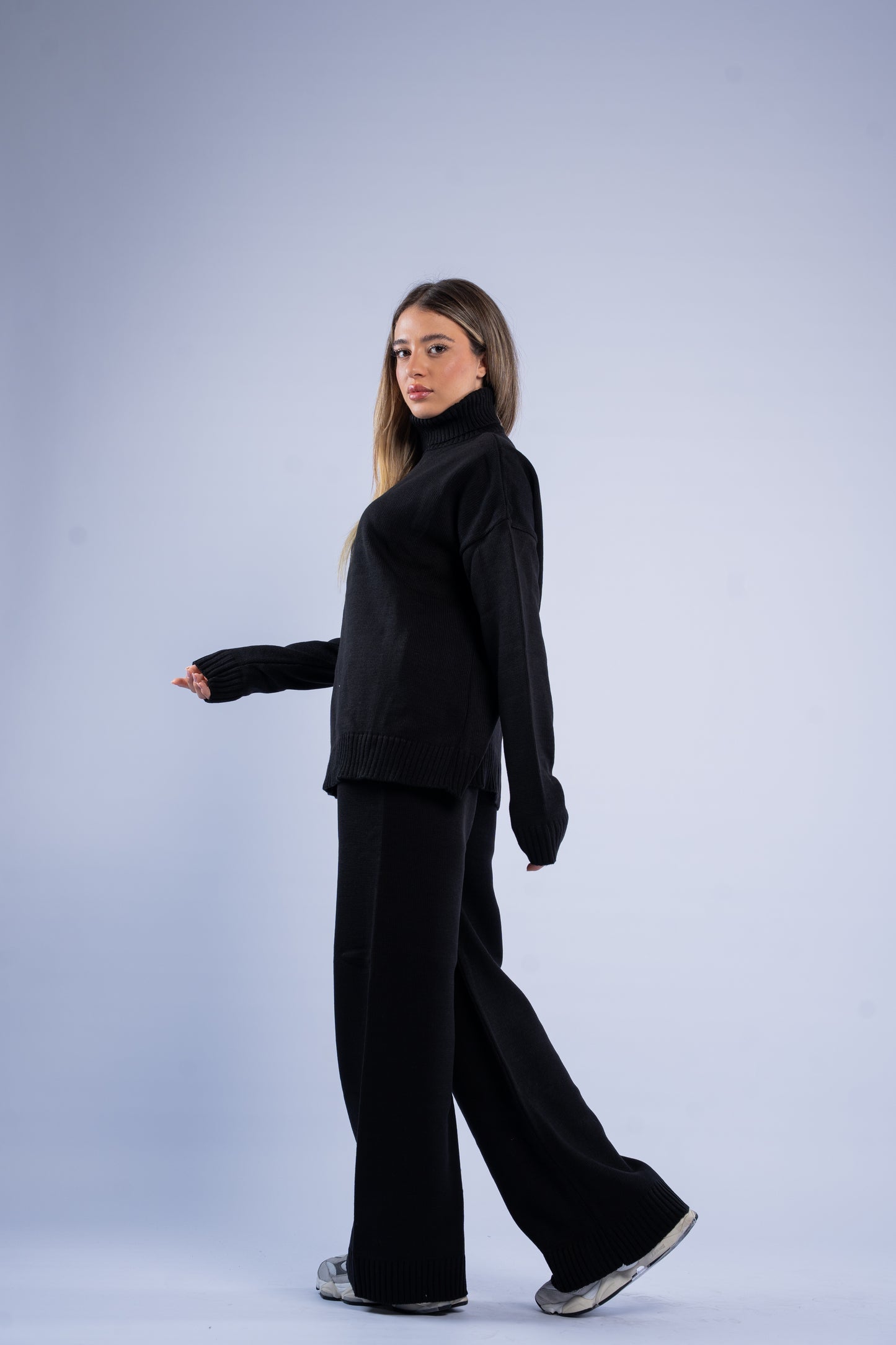 Turtle neck knit set