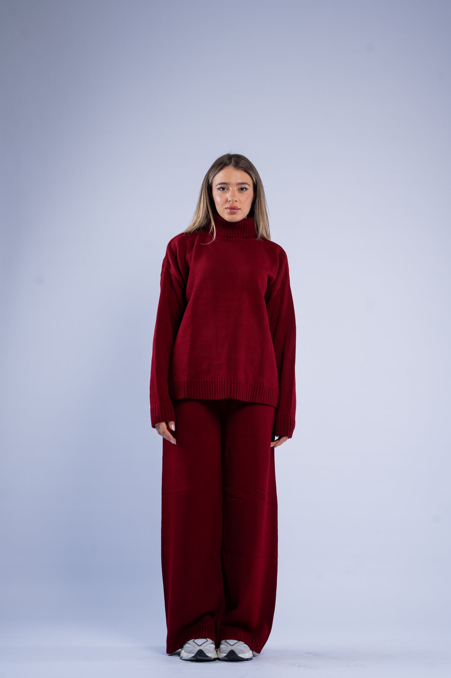 Turtle neck knit set