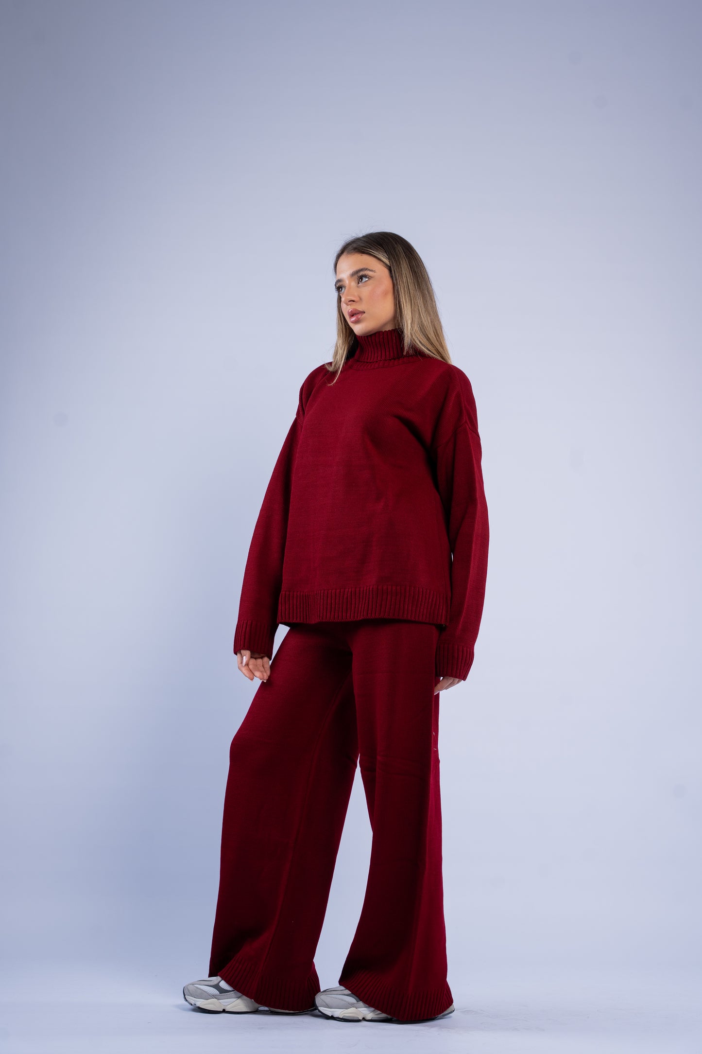 Turtle neck knit set