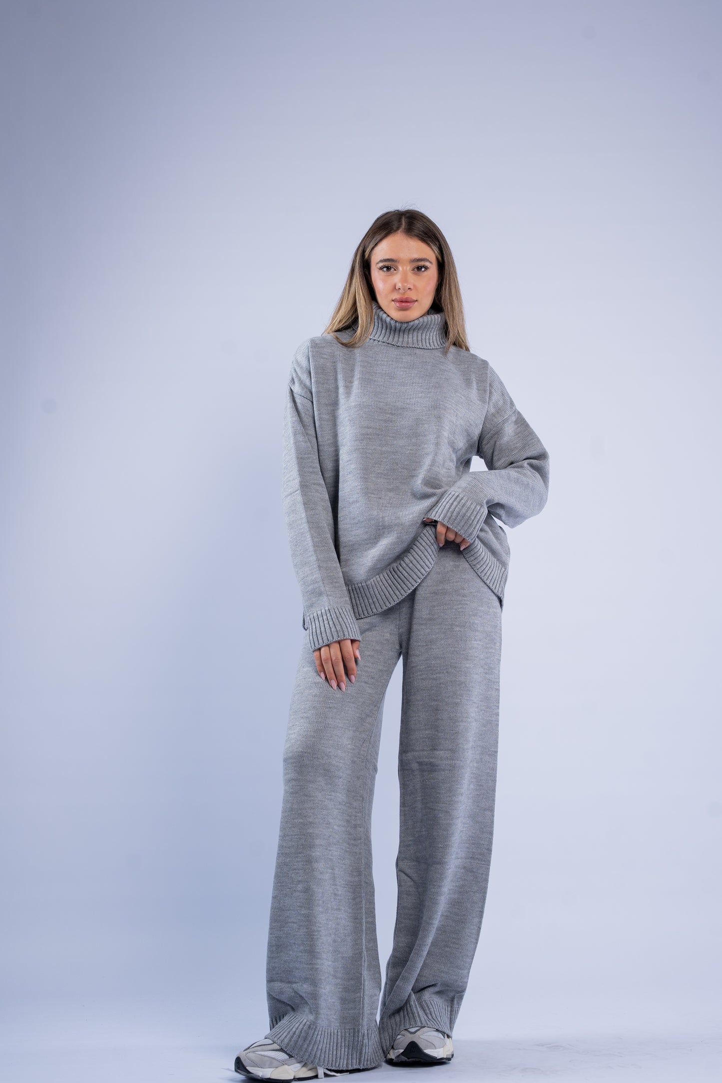 Turtle neck knit set