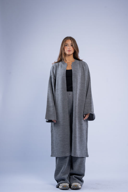 Long knit cardigan set