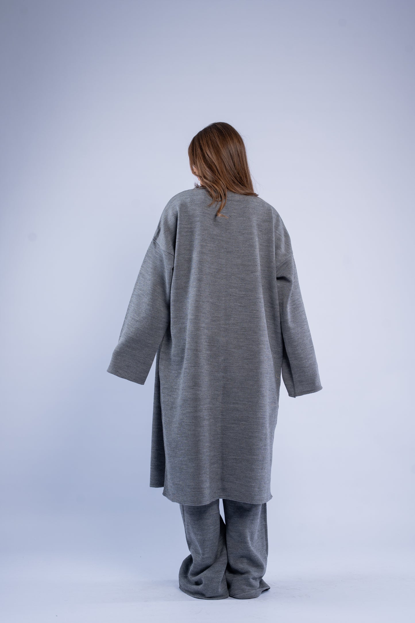 Long knit cardigan set