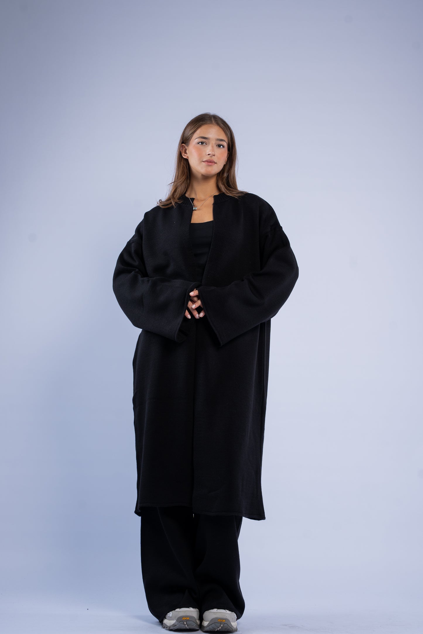 Long knit cardigan set