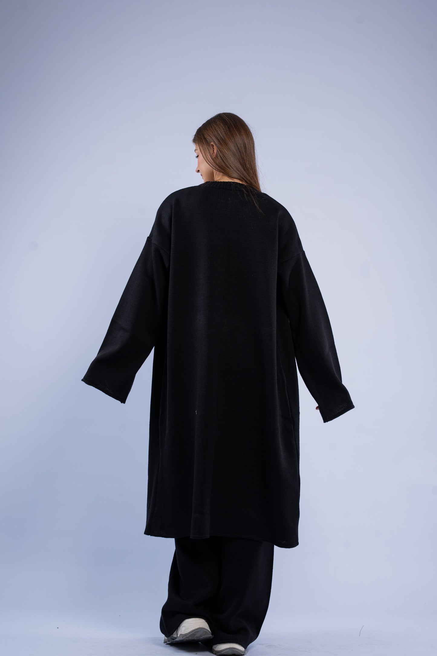Long knit cardigan set