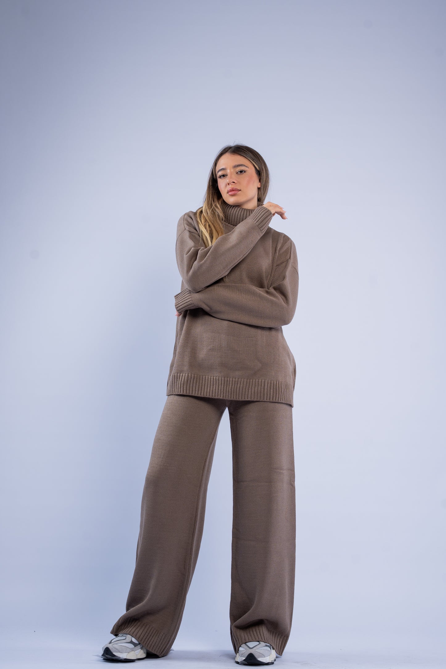 Turtle neck knit set