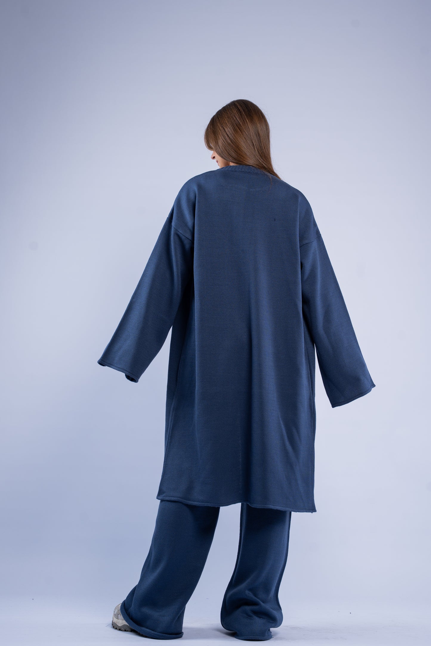 Long knit cardigan set