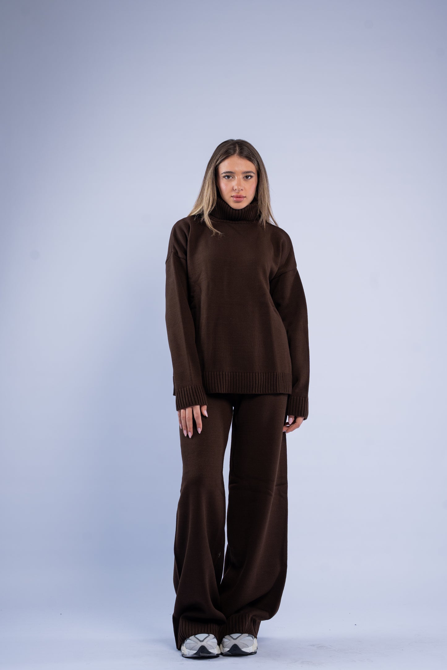 Turtle neck knit set