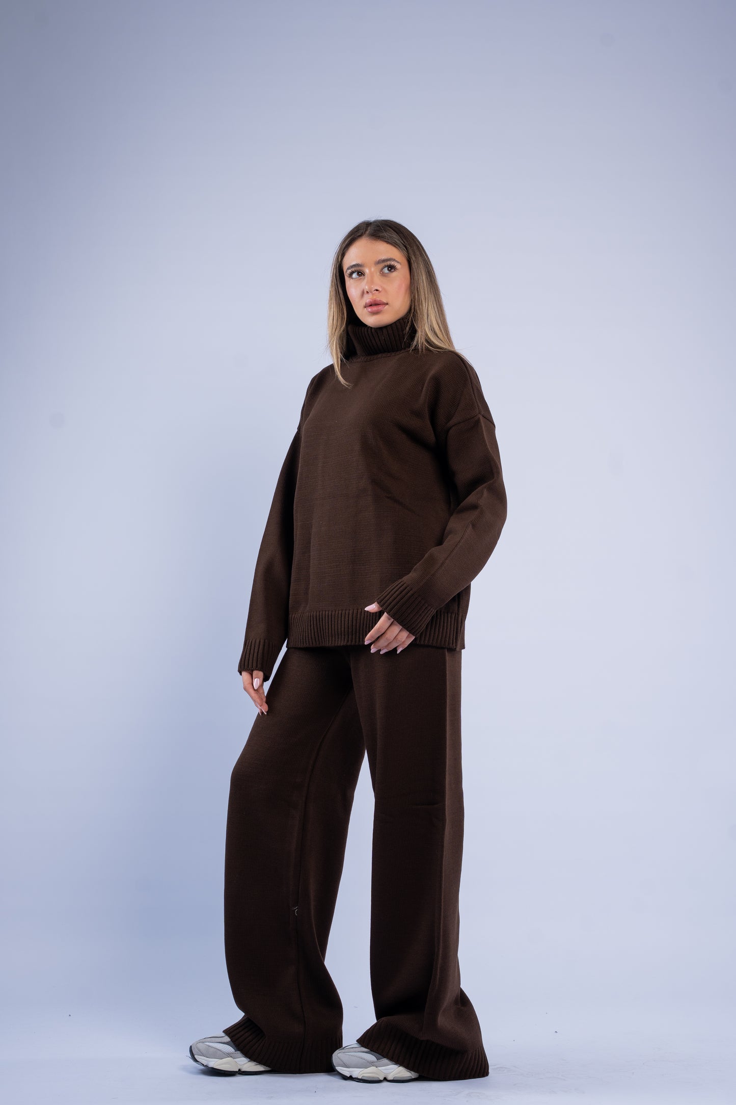 Turtle neck knit set