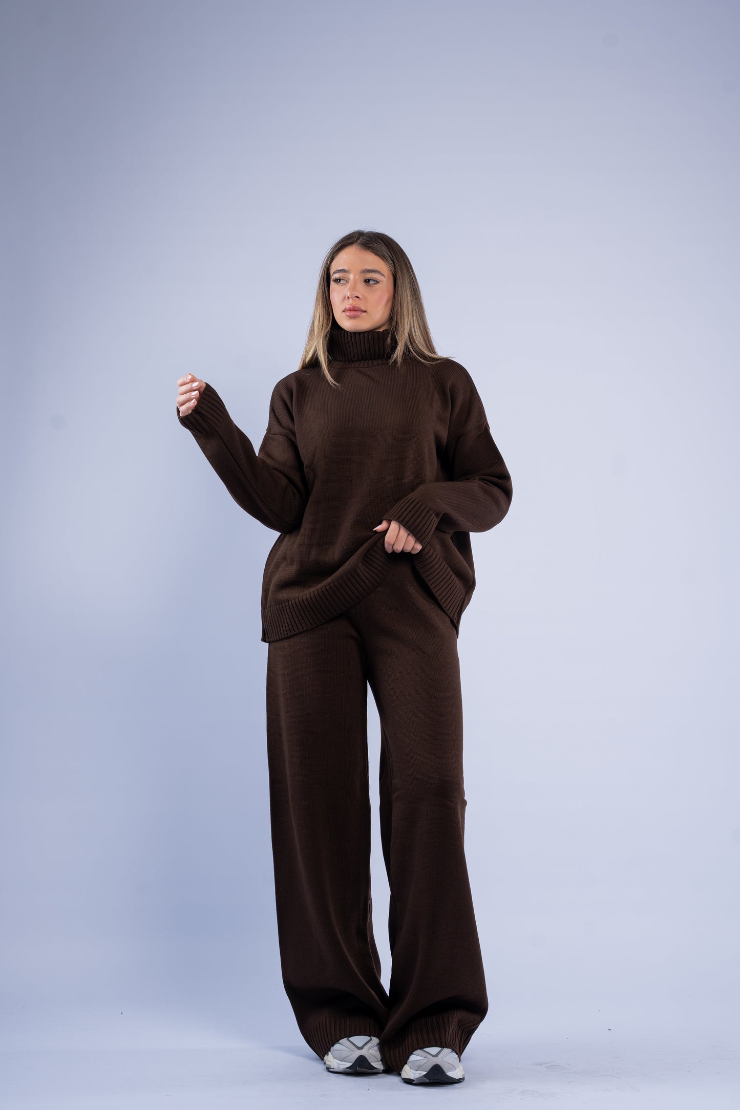 Turtle neck knit set