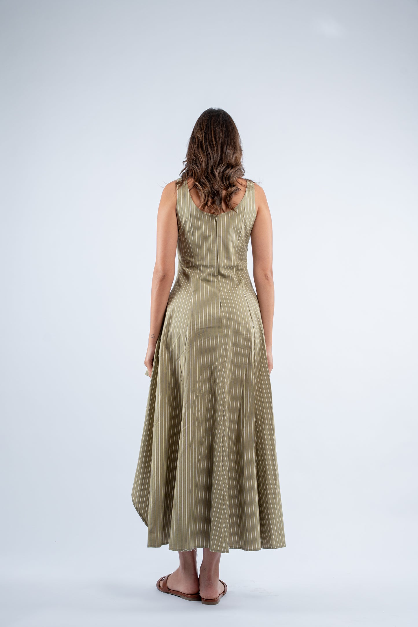 Olive stripe dress