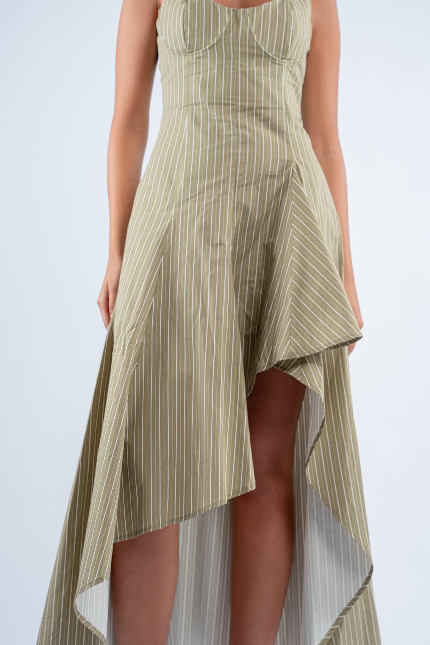 Olive stripe dress