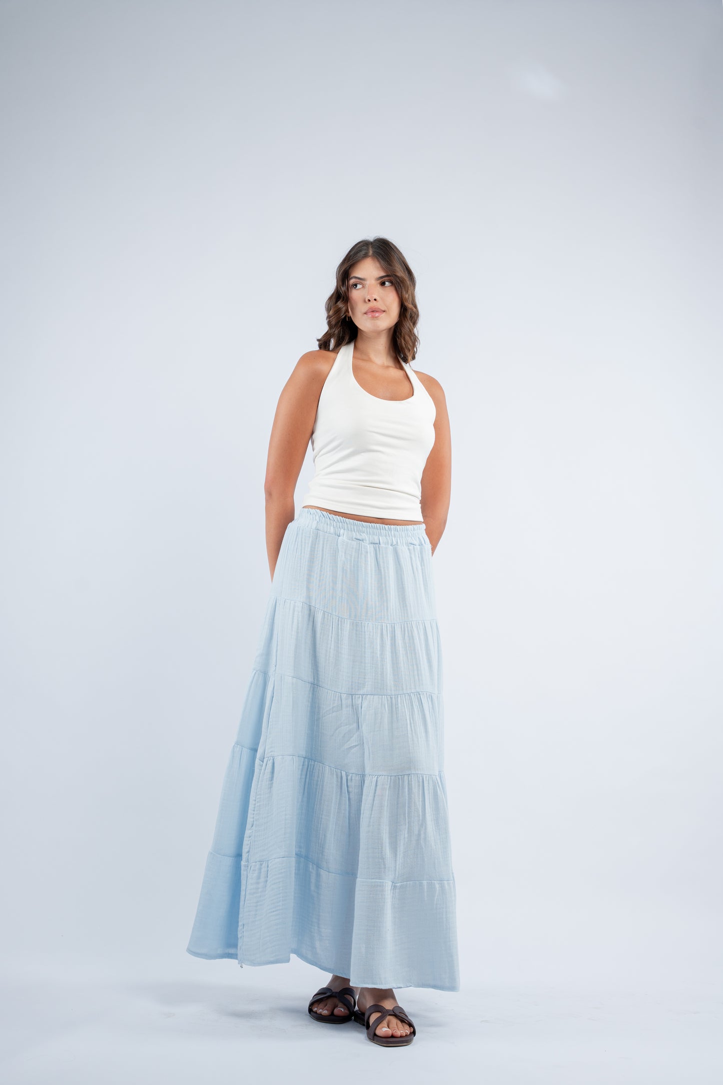 Maxi linen skirt