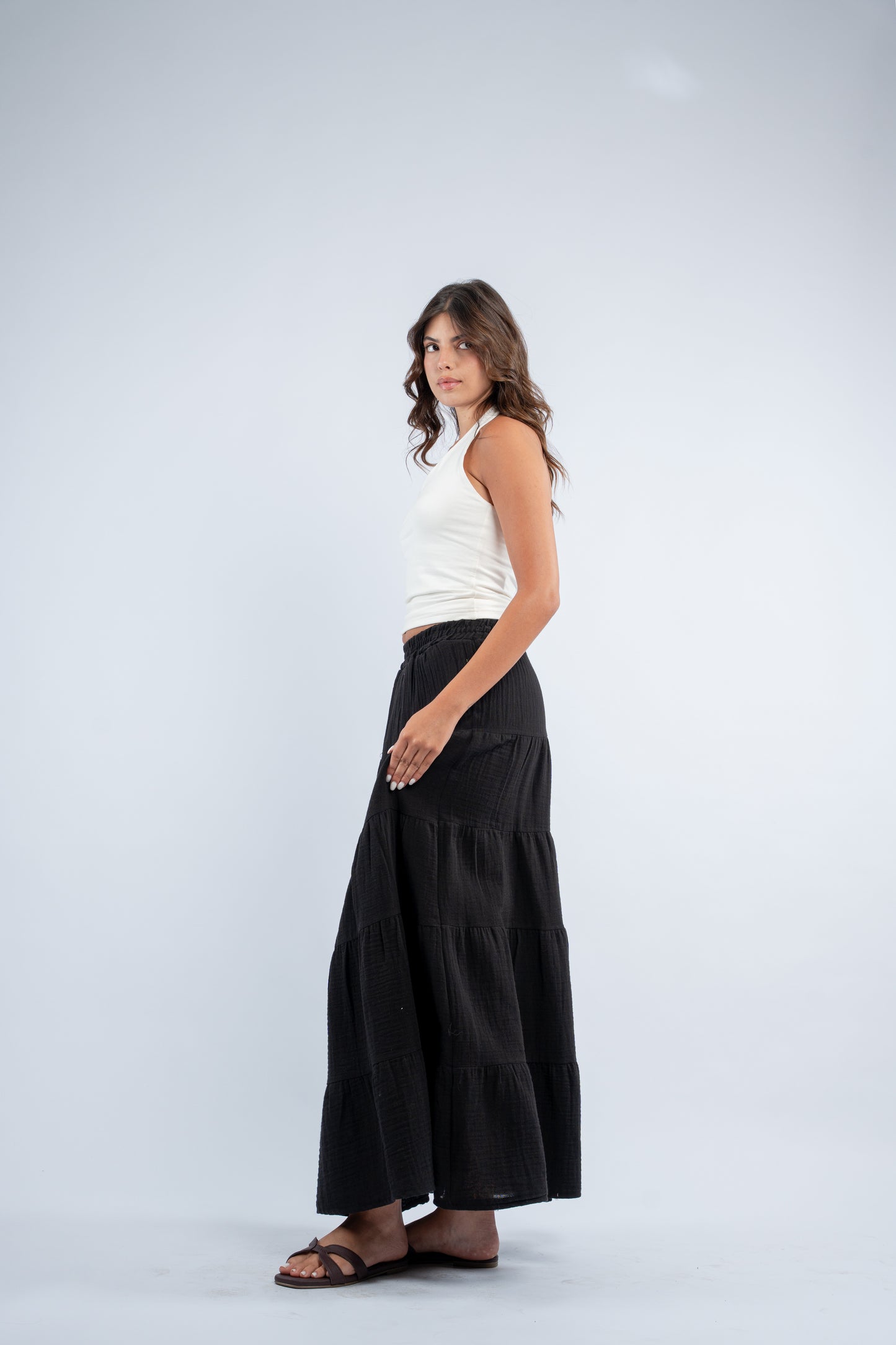 Maxi linen skirt