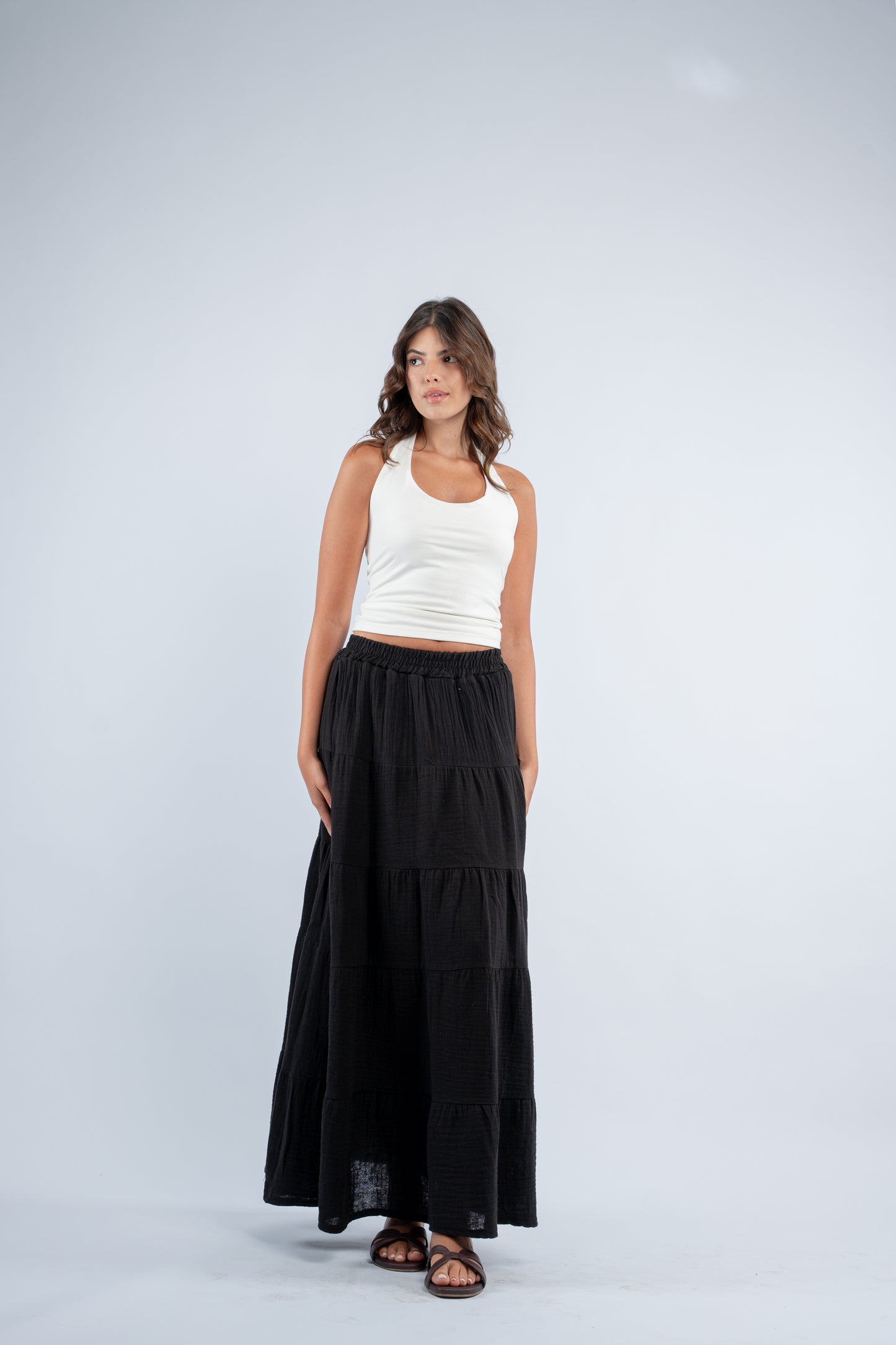 Maxi linen skirt