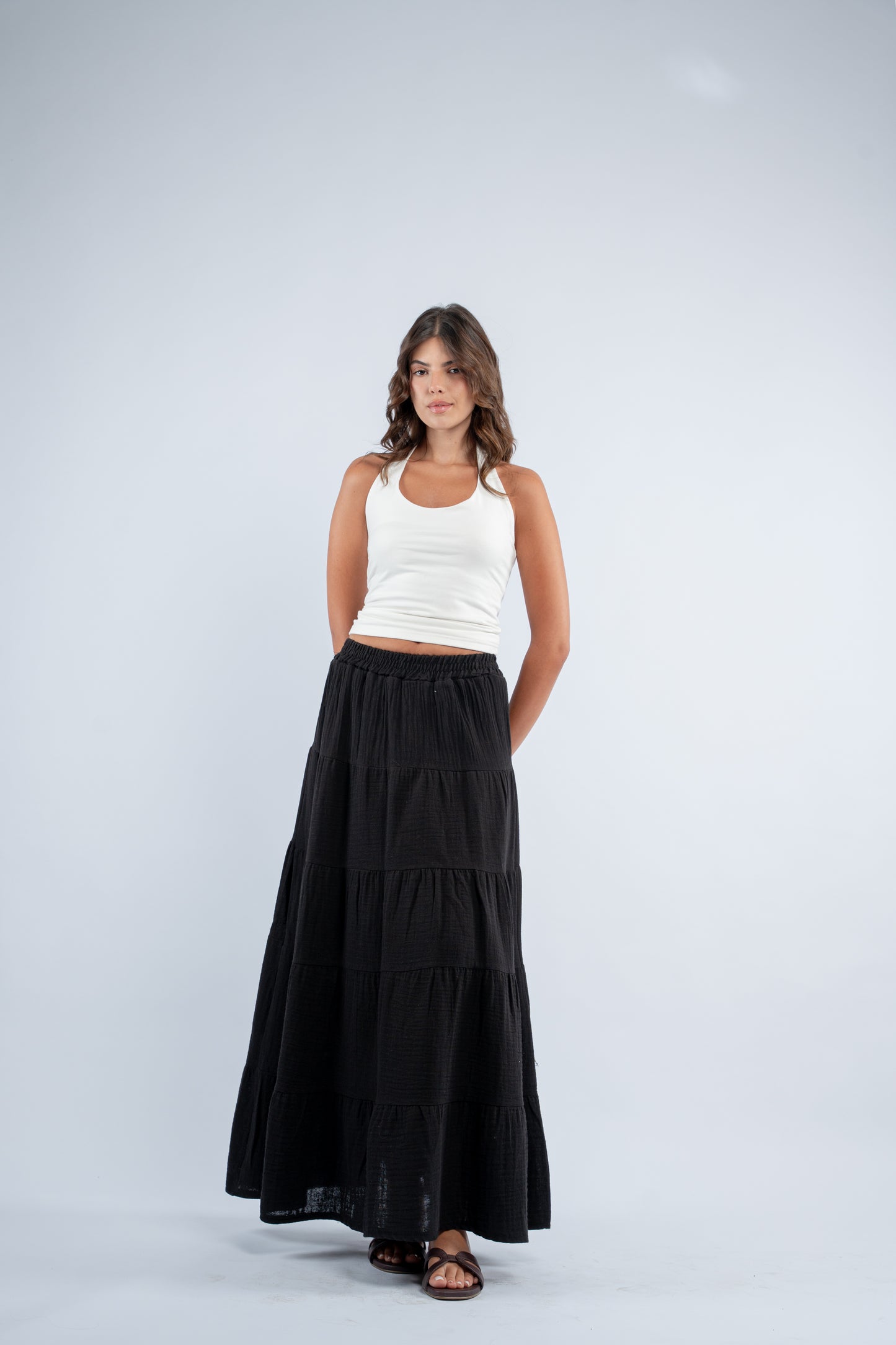 Maxi linen skirt