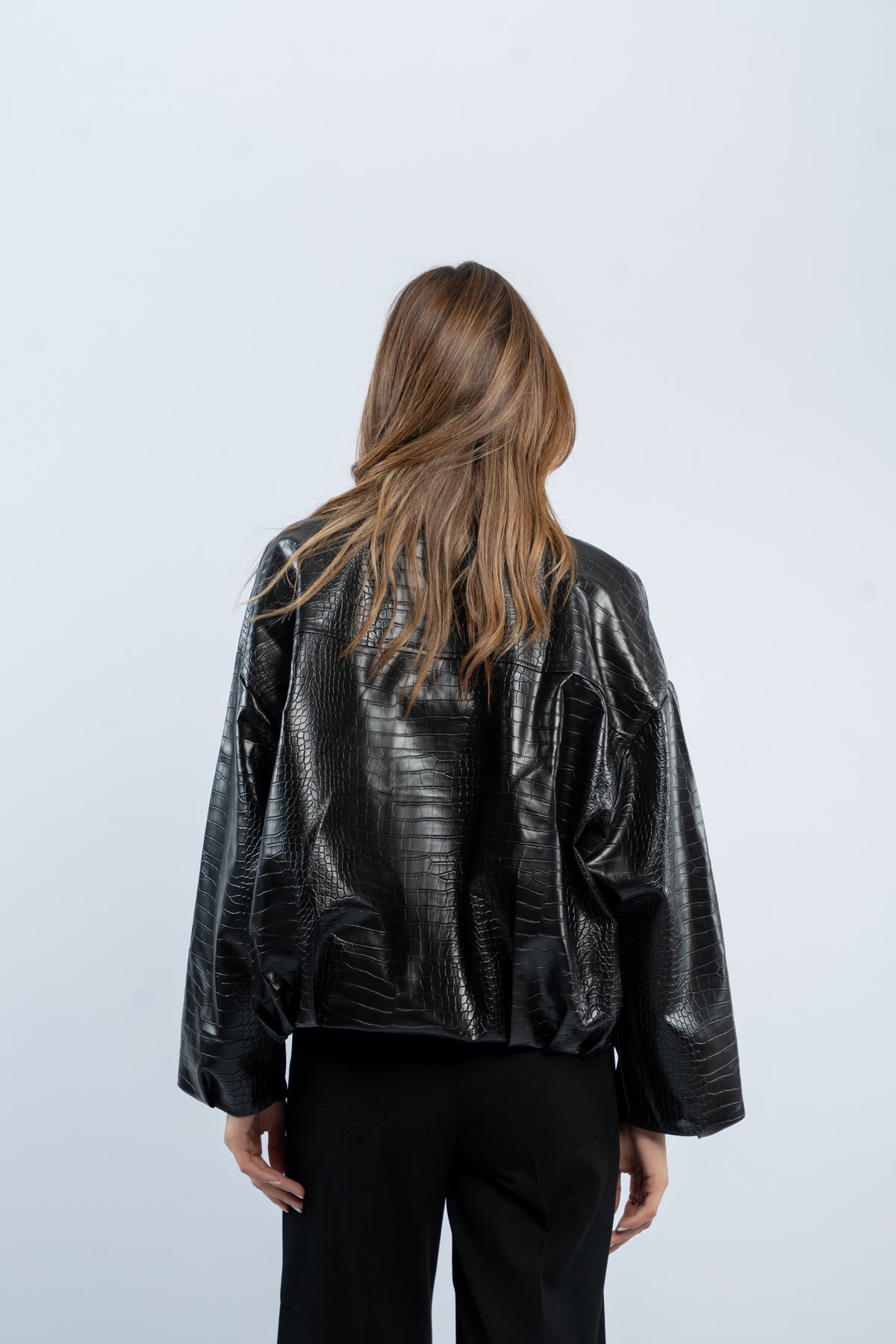 Croco leather jacket