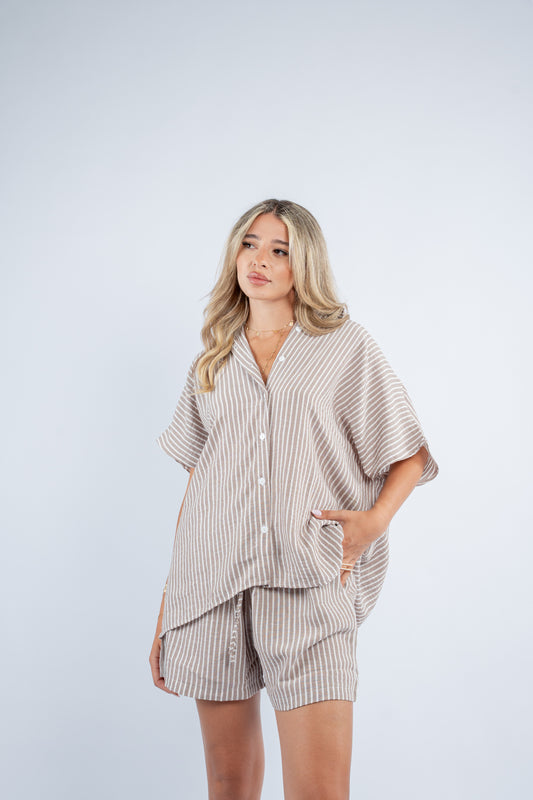 Striped short set