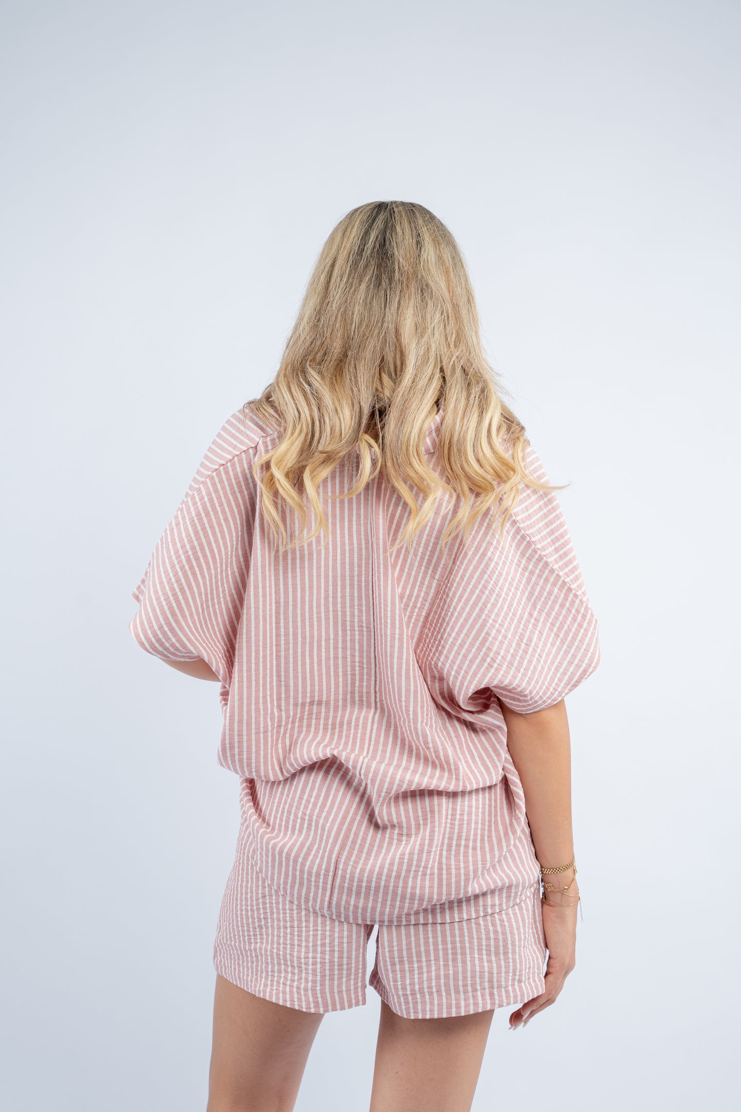 Striped short set